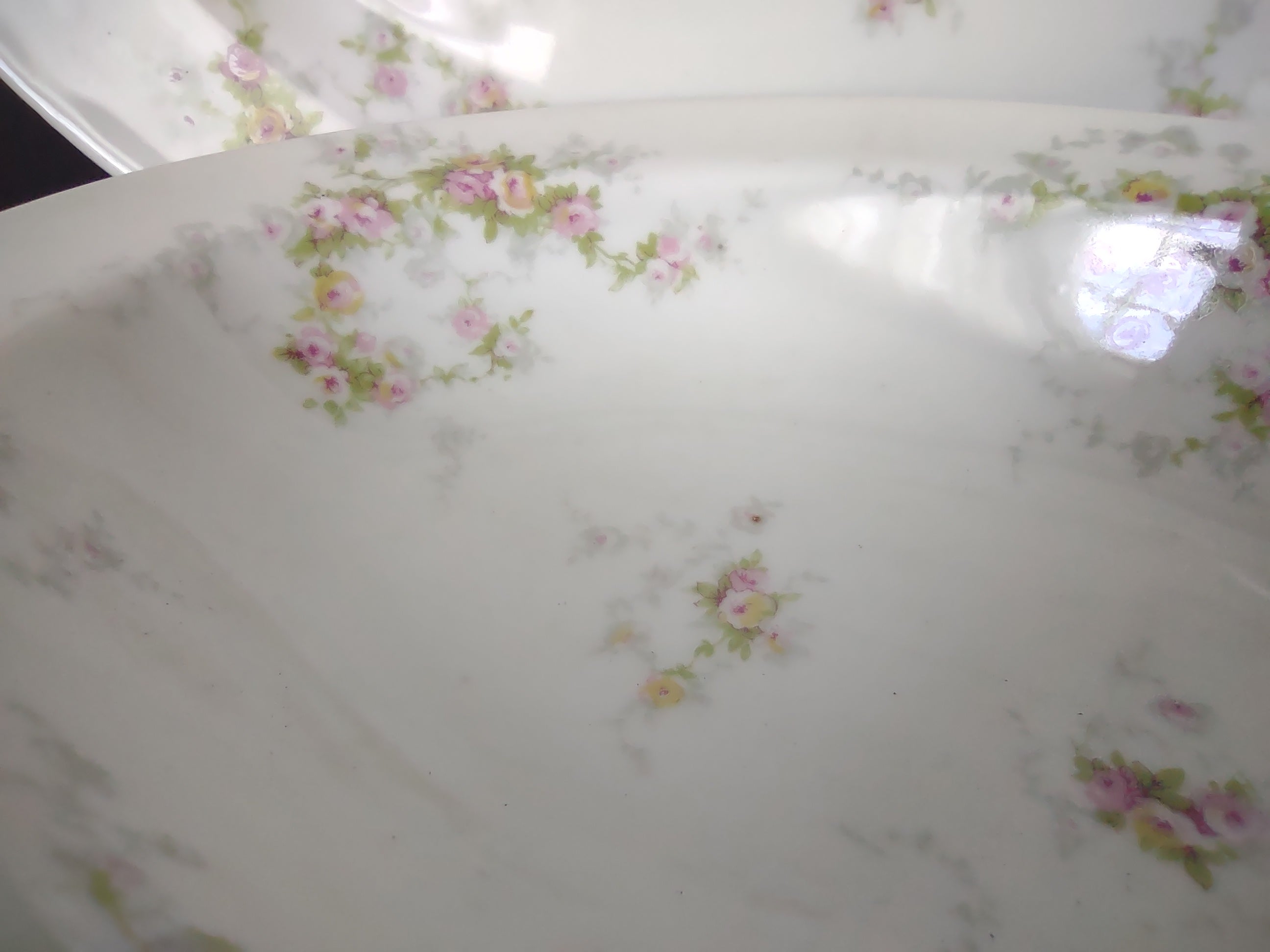 Haviland Limoges Schleiger 149 Set Serving Bowl + Platter Yellow Rose (lot 913)