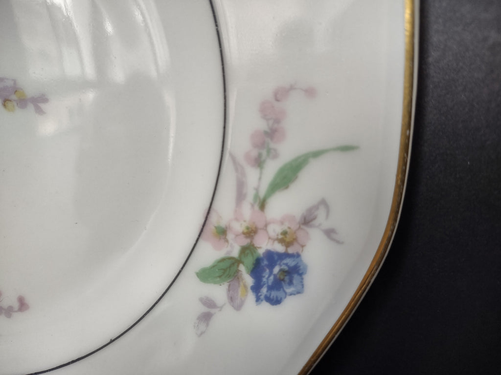 Vintage French Chic Haviland Limoges White Jewel Dessert Plate Floral (lot 804)