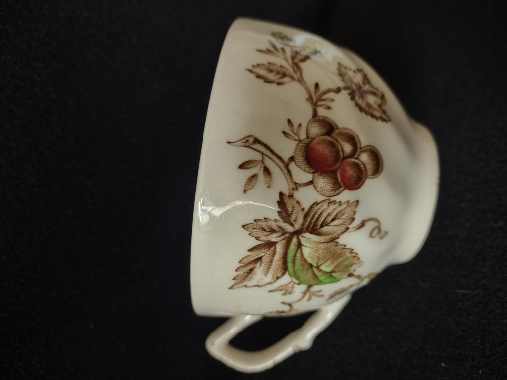 Vintage Johnson Brothers Teacup Saucer Earthenware Harvest Time x 6 (Lot5630)