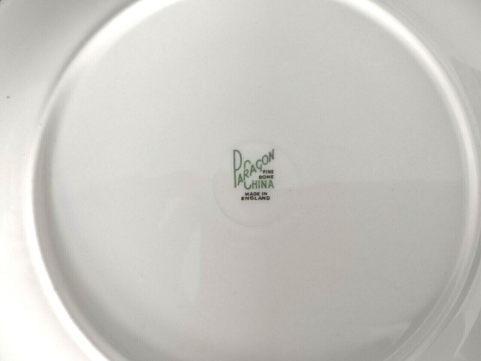 Paragon Fine Bone China Serving Cake Plate Platter Rose Design White Gold (lot 013)