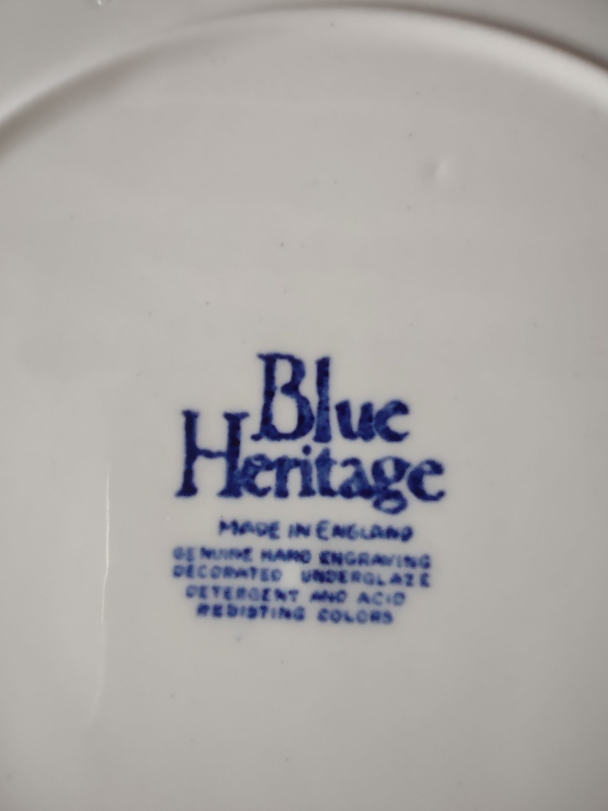 Vintage Enouch Wedgwood Blue Heritage 10" Dinner Plate Ironstone England (5975)