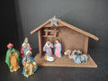 Vintage Japan Nativity Set Ceramic with Creche (lot 2305)