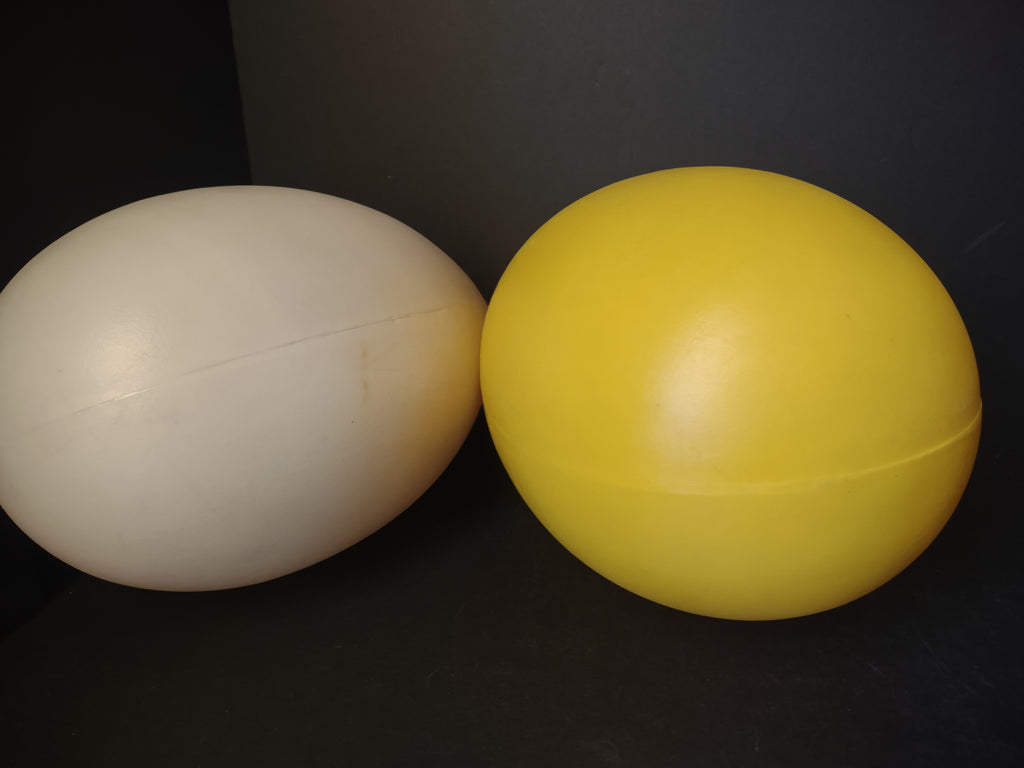 Vintage Blow Mold Easter Egg light Pink Yellow 14" (lot 1474)