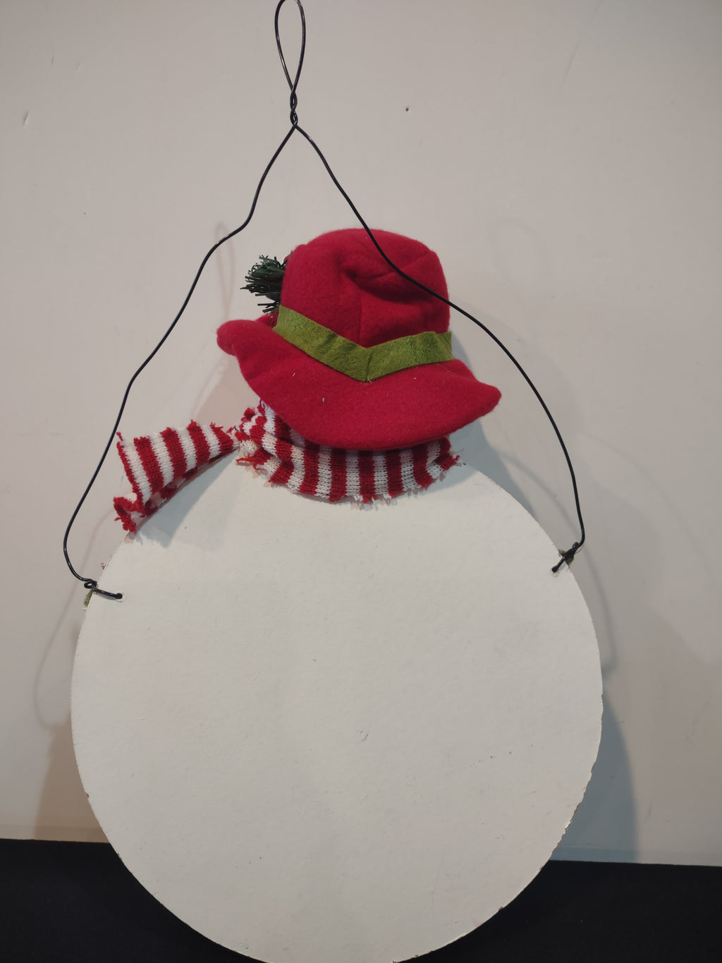 Christmas Plush Snowman Wall Hanging Felt Pocket Happy Holidays (Lot 4605)