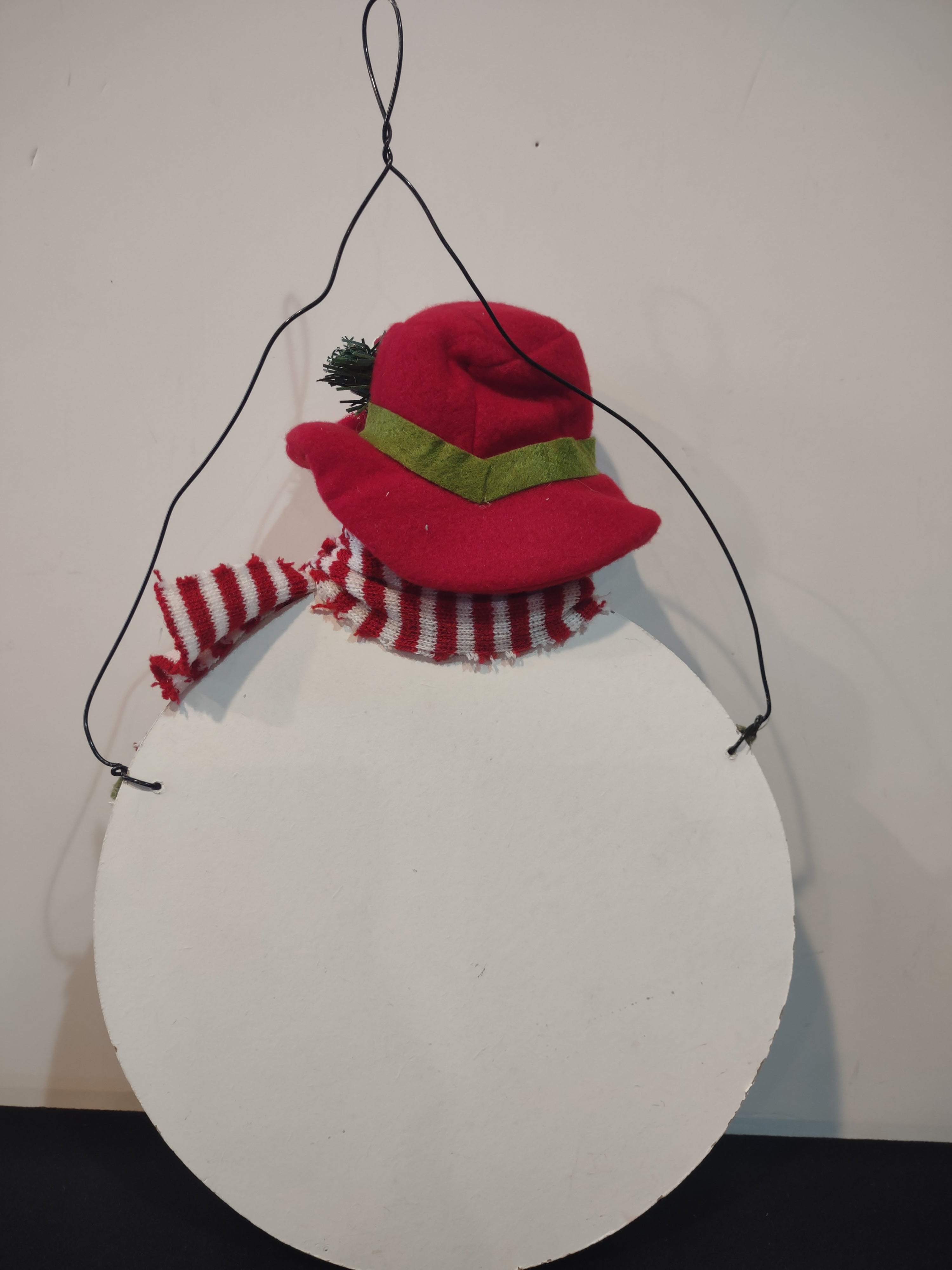 Christmas Plush Snowman Wall Hanging Felt Pocket Happy Holidays (Lot 4605)