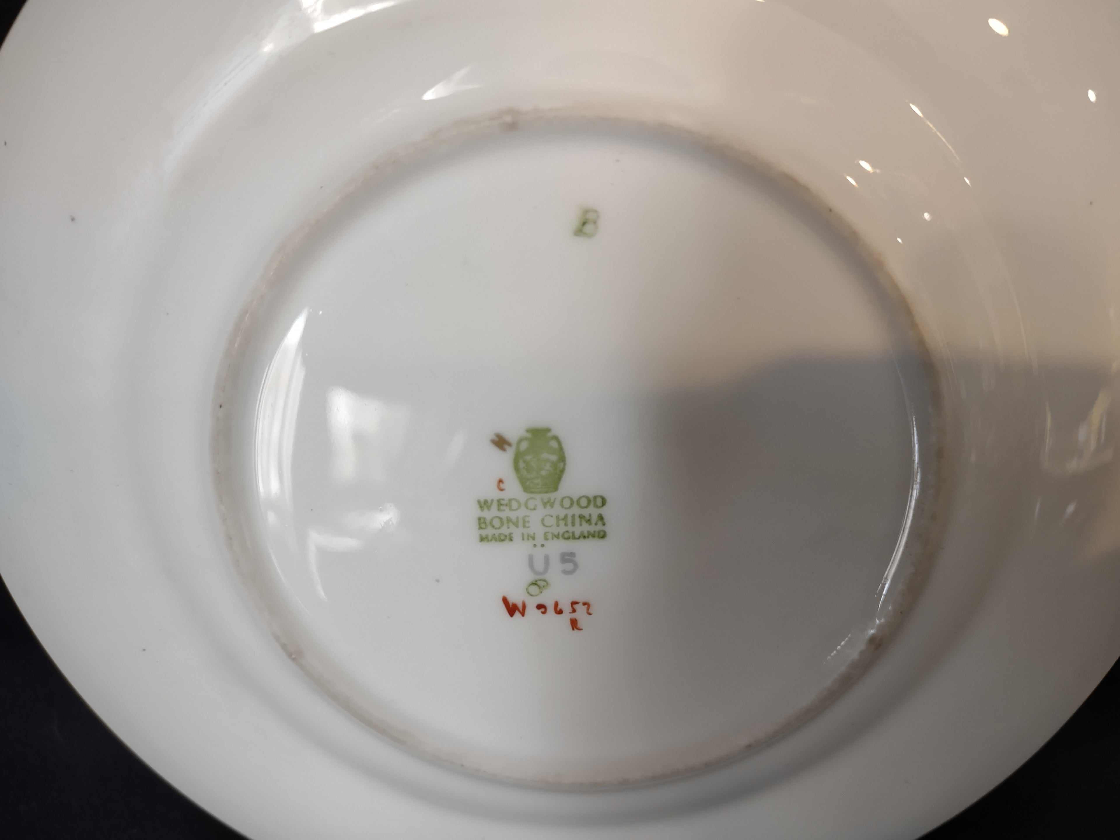 Wedgwood Pimpernel Pink Bread Butter Plate 6" Green Stamp (lot 2763)