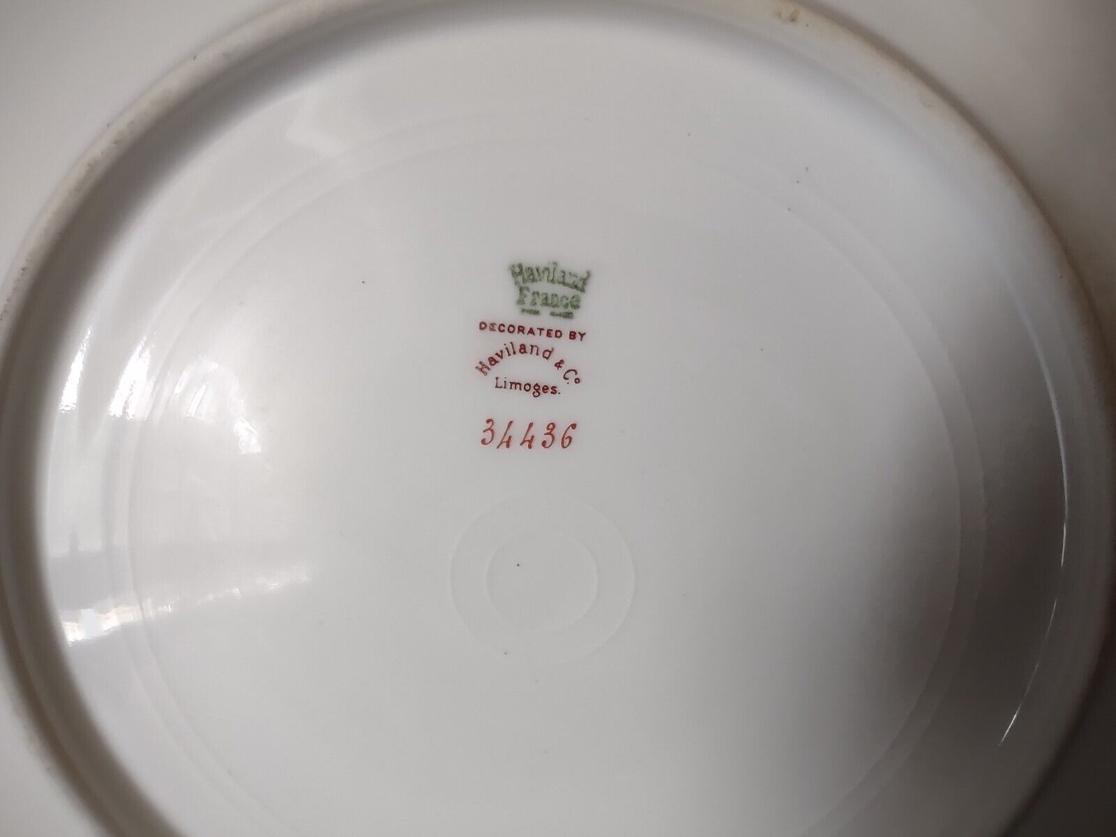 Haviland Limoges Red Rose Garland Cream Dinner Plate 9-3/4" (lot 356)