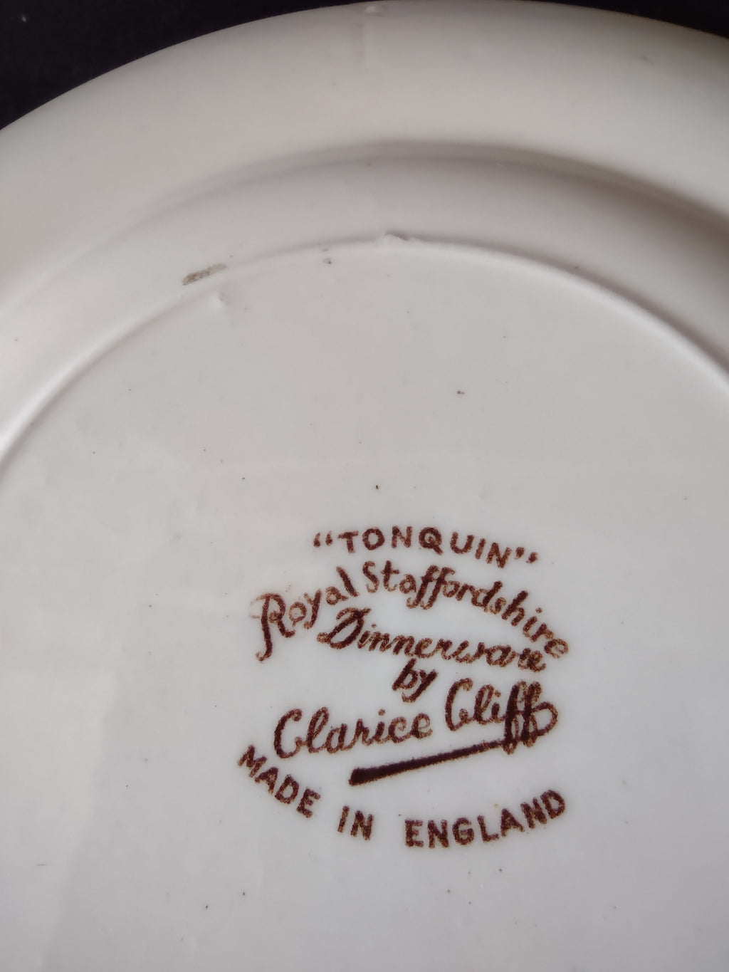 Vintage Royal Staffordshire England Ironstone Plate Tonquin Brown (lot 5652)