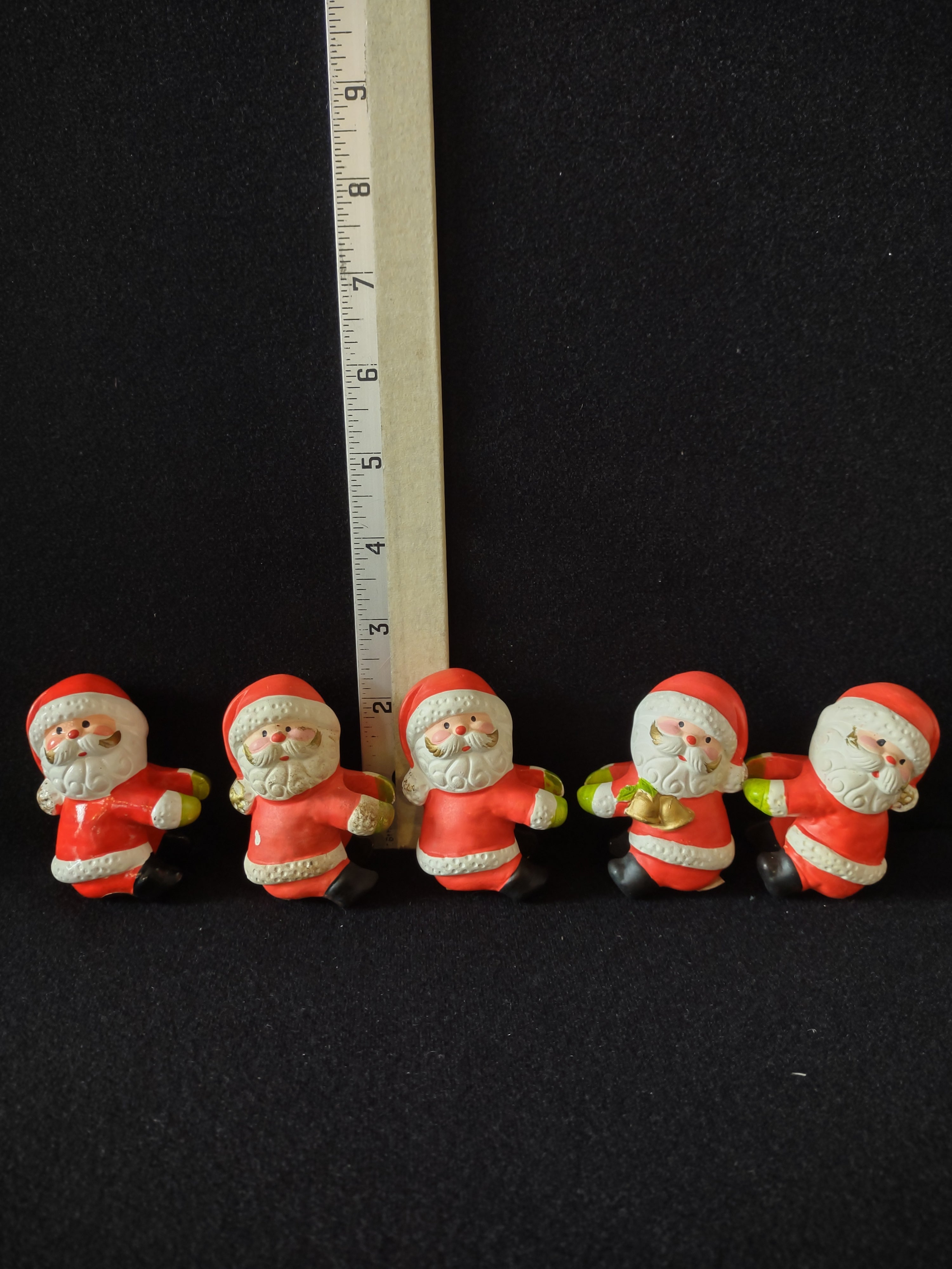 Christmas Santa Claus Candle Crawlers 3 Right 2 Left Set Of 5 (Lot 4333)