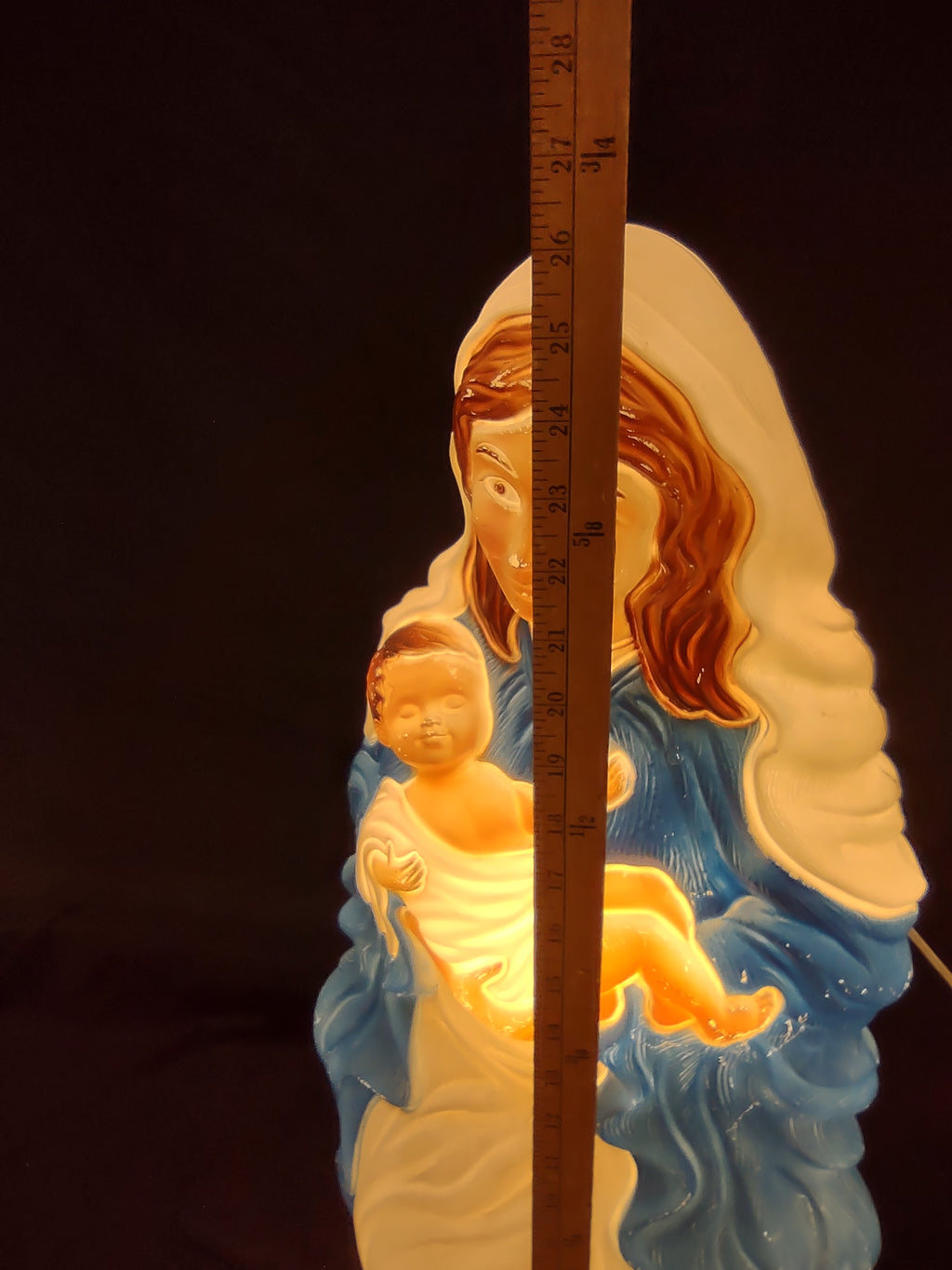 Vintage Christmas Nativity Mary Blow Mold Light Up 28"(lot 1311)