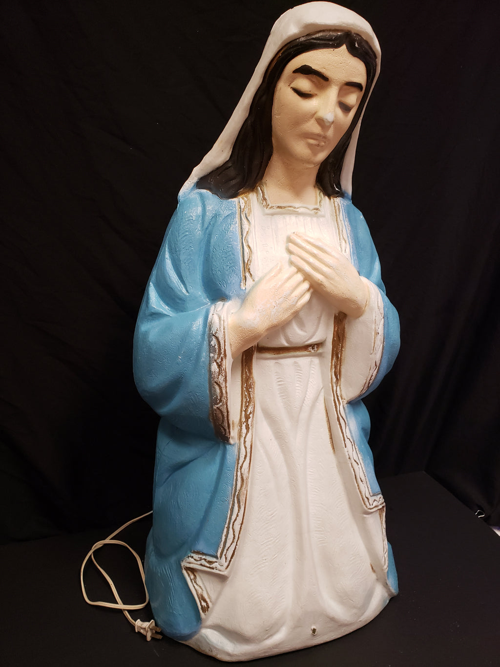 Vintage Christmas Outdoor Blow Mold Nativity Mary Figurine 32" (lot 2242)