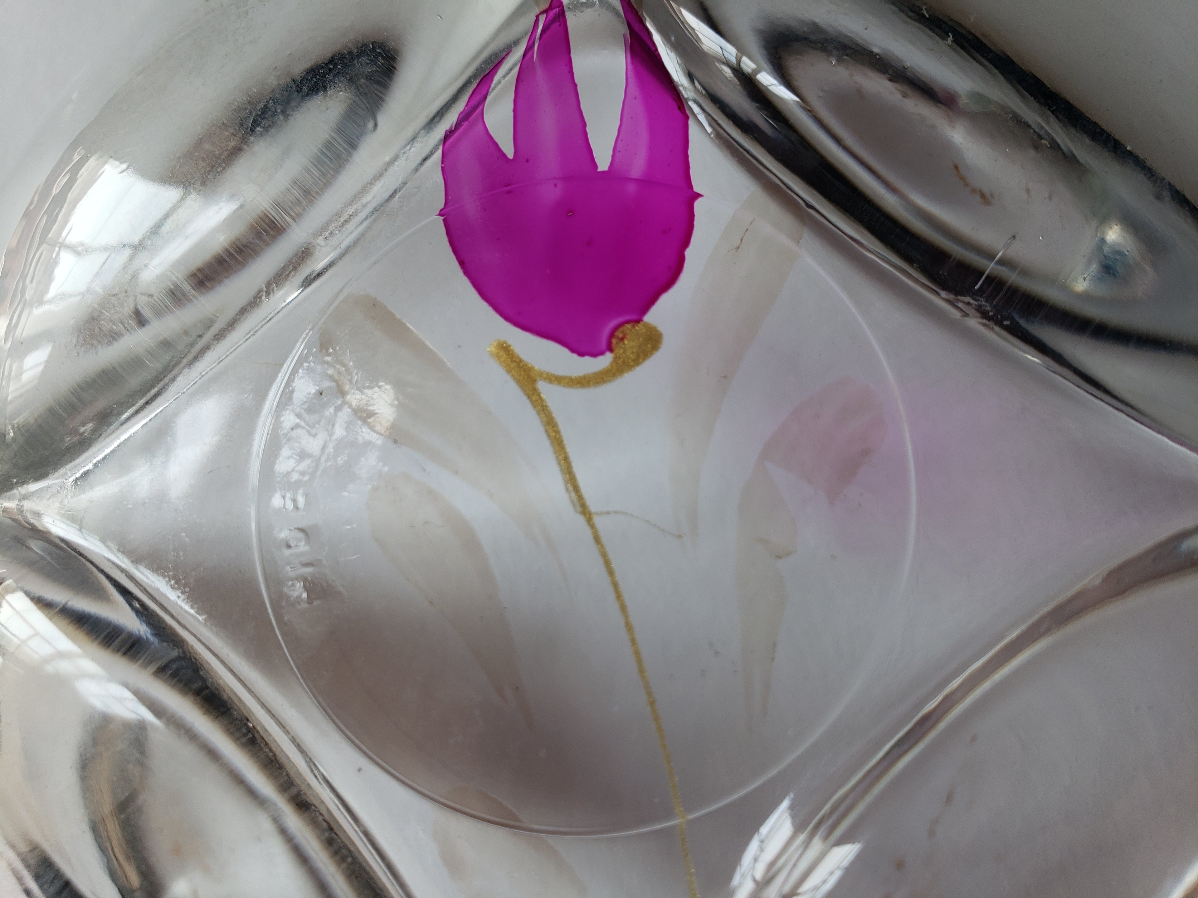 Vintage Fidenza Glass Ashtray Tulip Flower 4" (2151)