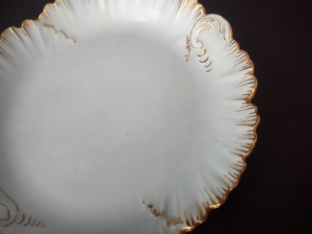 Vintage M. Redon Limoges Raised Edge Gold 3 x Bowls Pink Blue Cream (lot 695)