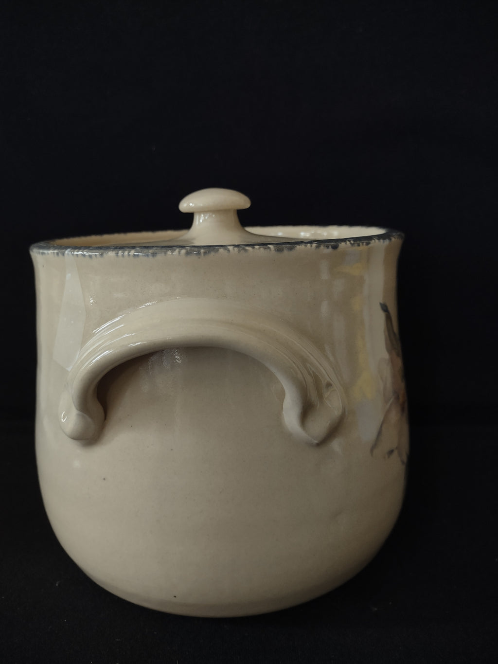 Vintage Home Garden Party Magnolia Collection Stoneware Canister Lid (Lot 3745)