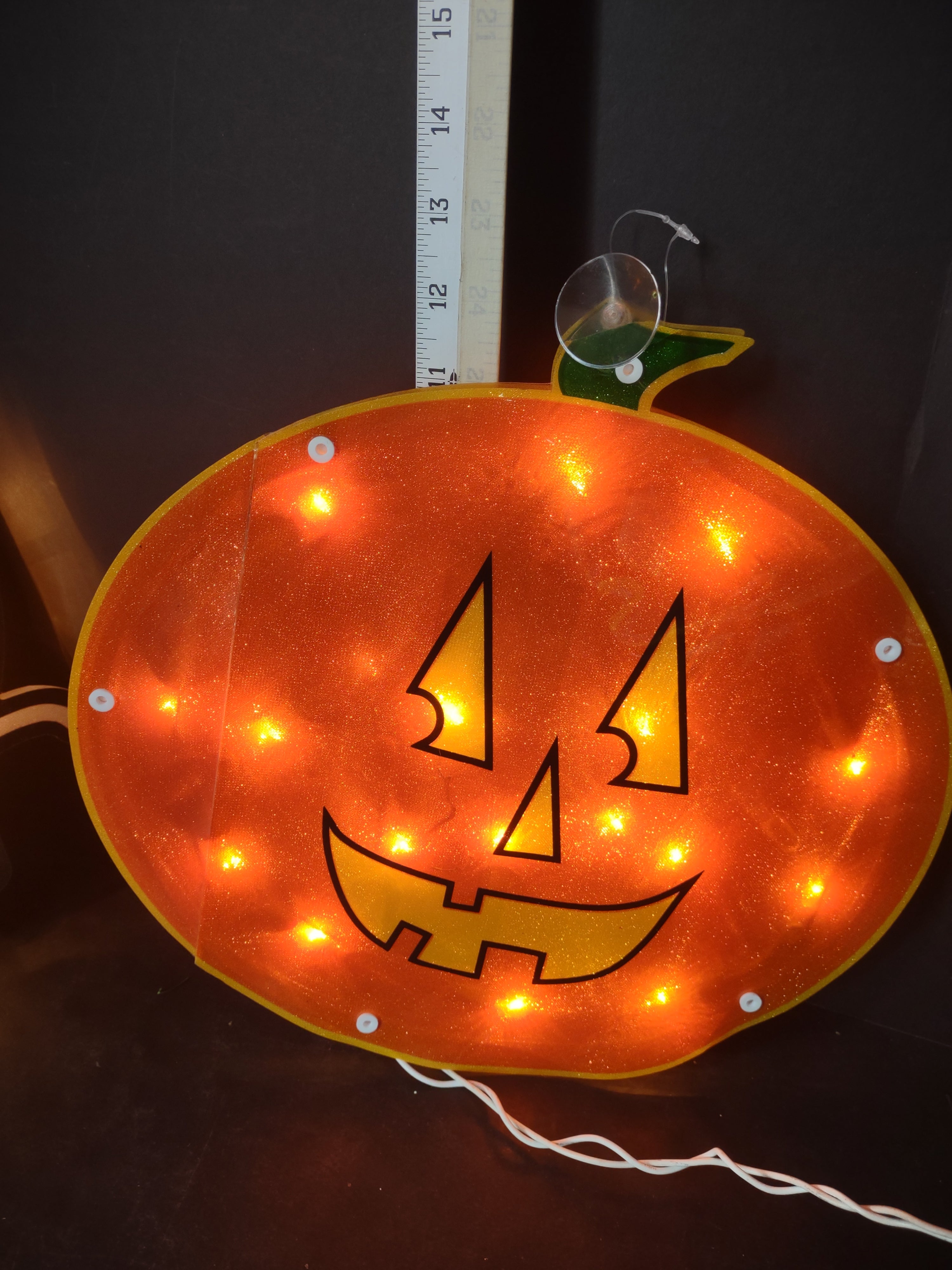 Halloween Pumpkin Witch Trick or Treat Window Decor IMPERFECT (lot 3268j)