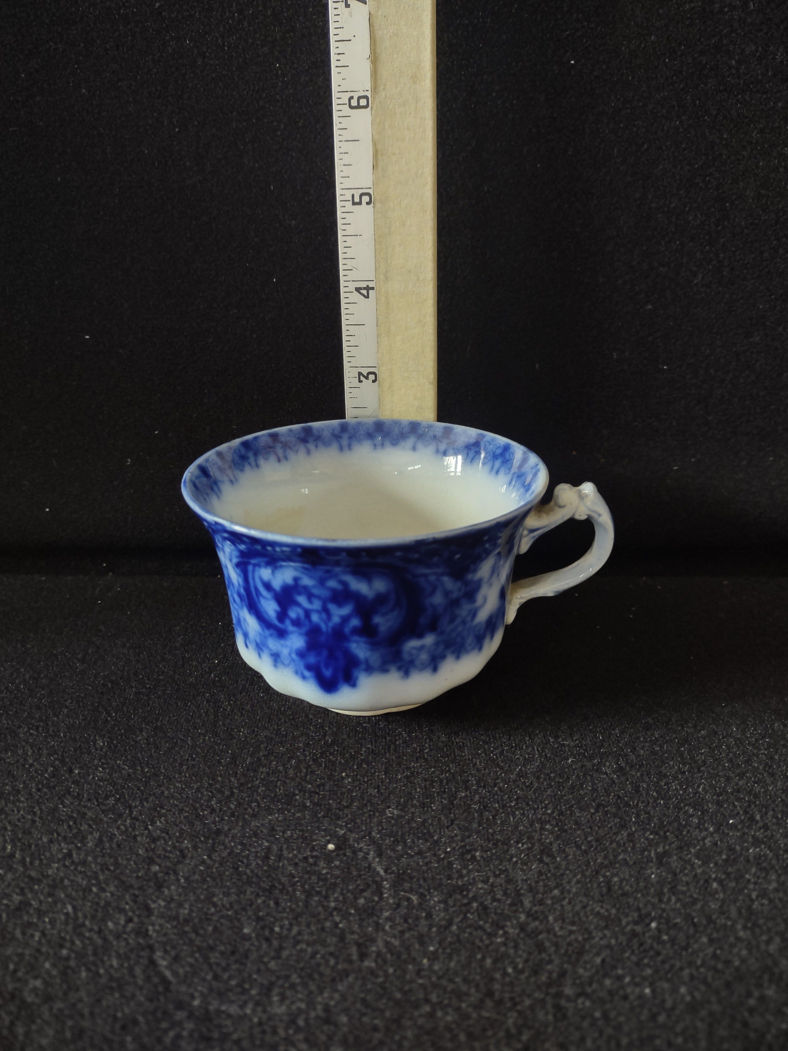 Vintage Ironstone Teacup Flow Blue IMPERFECTIONS (Lot 5634)