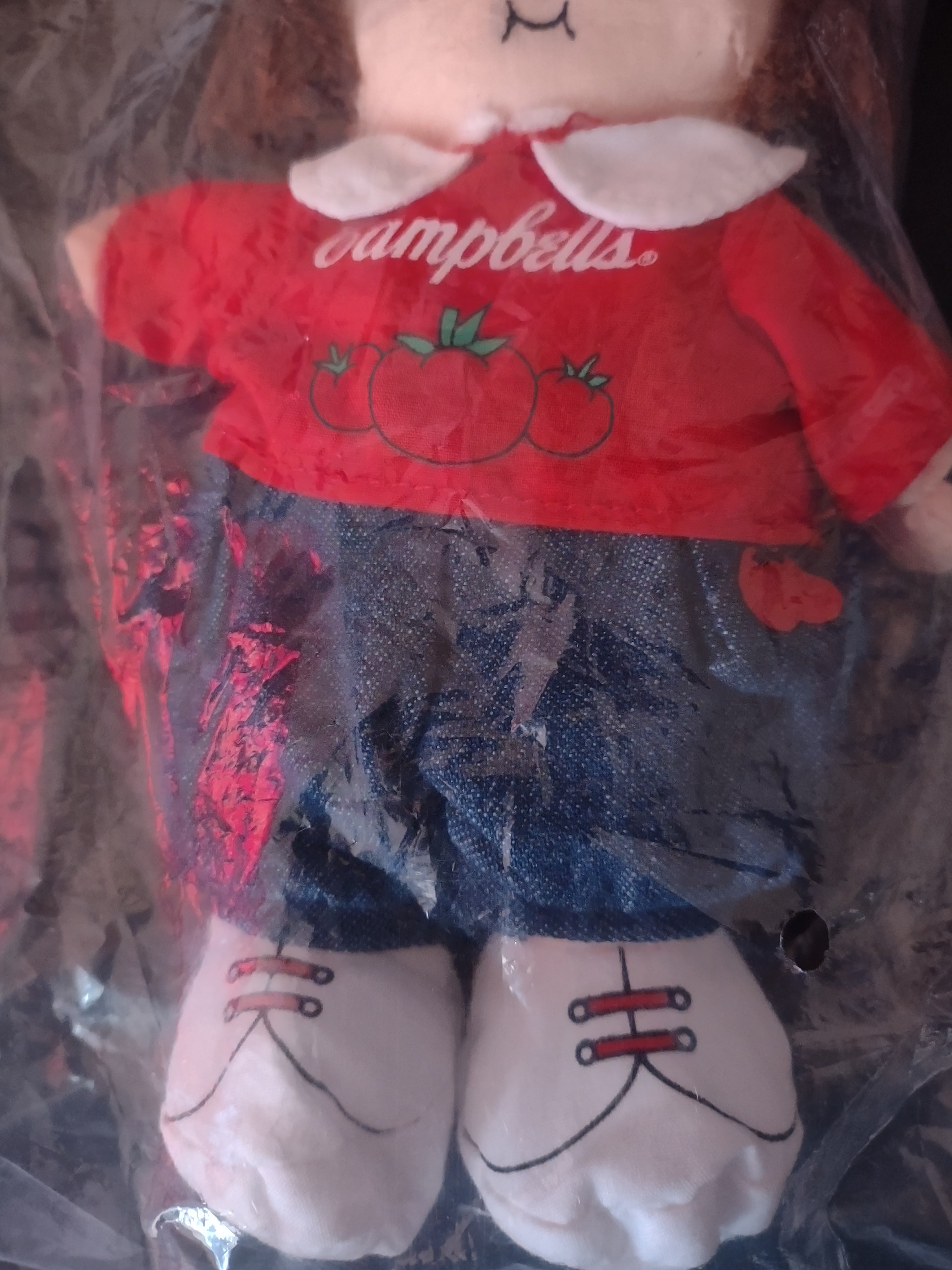Vintage Campbells Soup Kids Beanbag Plush Toys Straw Hat Beret Set Of 2(Lot 4735