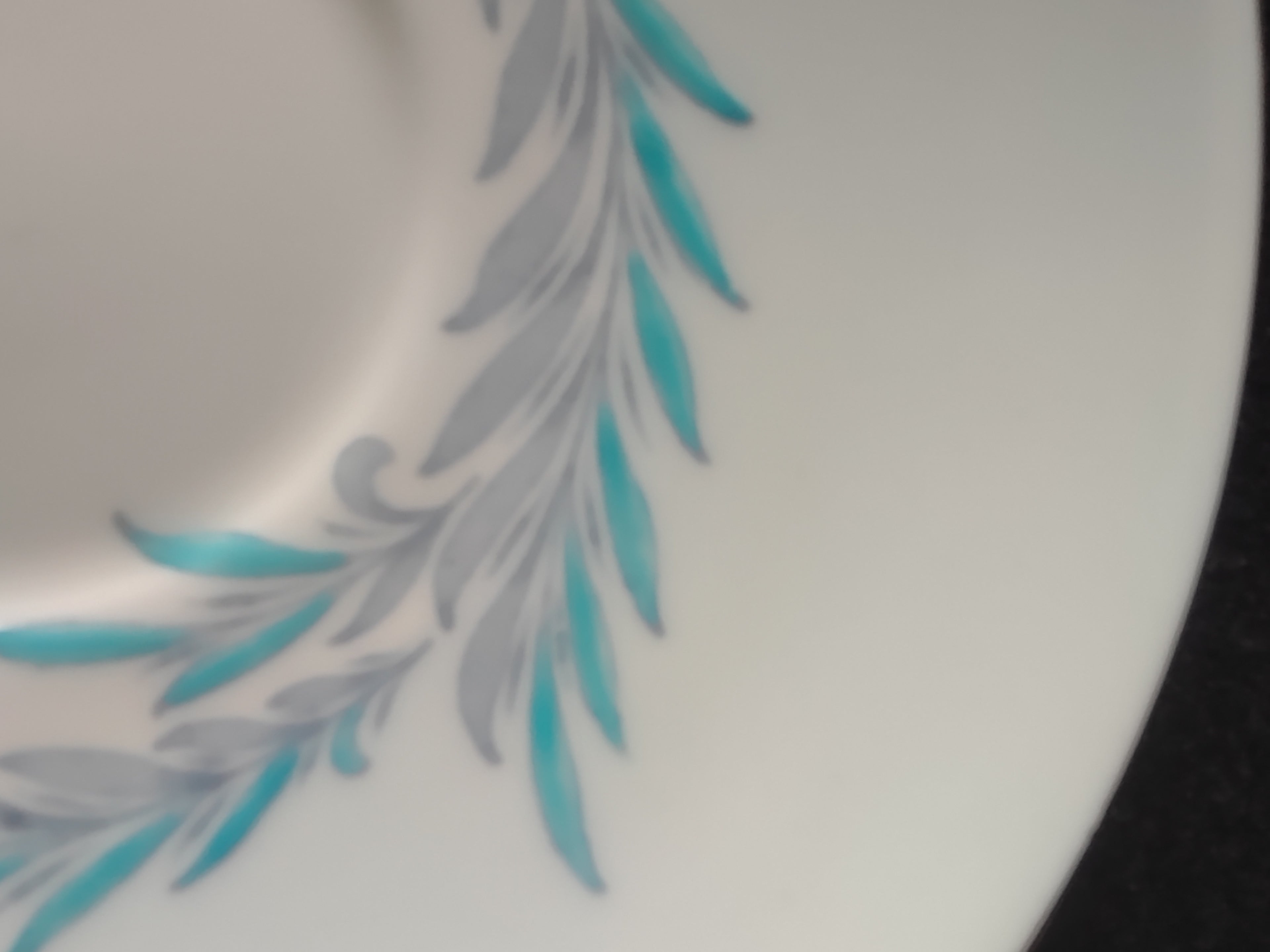 Vintage Minton Malta Blue Saucer Bone China Turquoise Gray Gold Trim (Lot 5513)