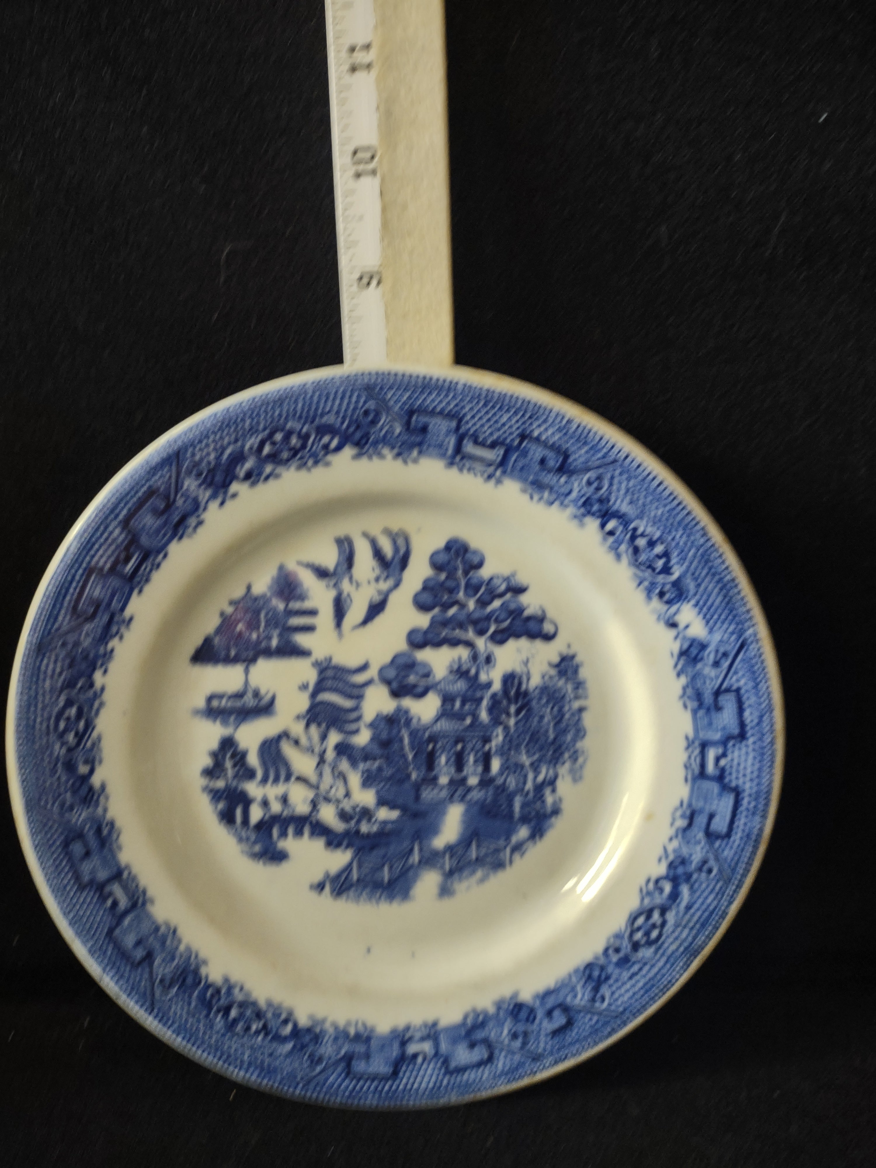 Vintage Wood & Sons Luncheon Plate Willow Blue White IMPERFECT (Lot 5589)