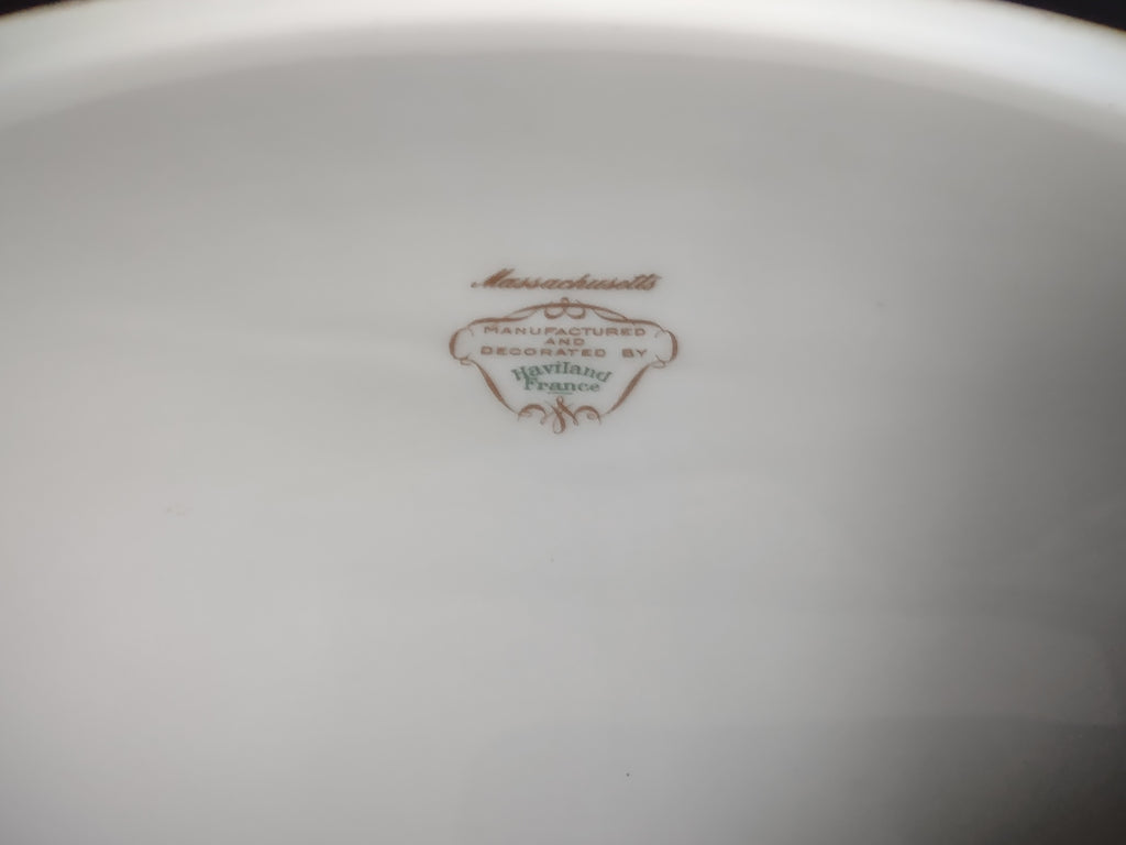 Haviland Limoges Massachusetts Tea Cup with Saucer Blue Floral (lot 937)