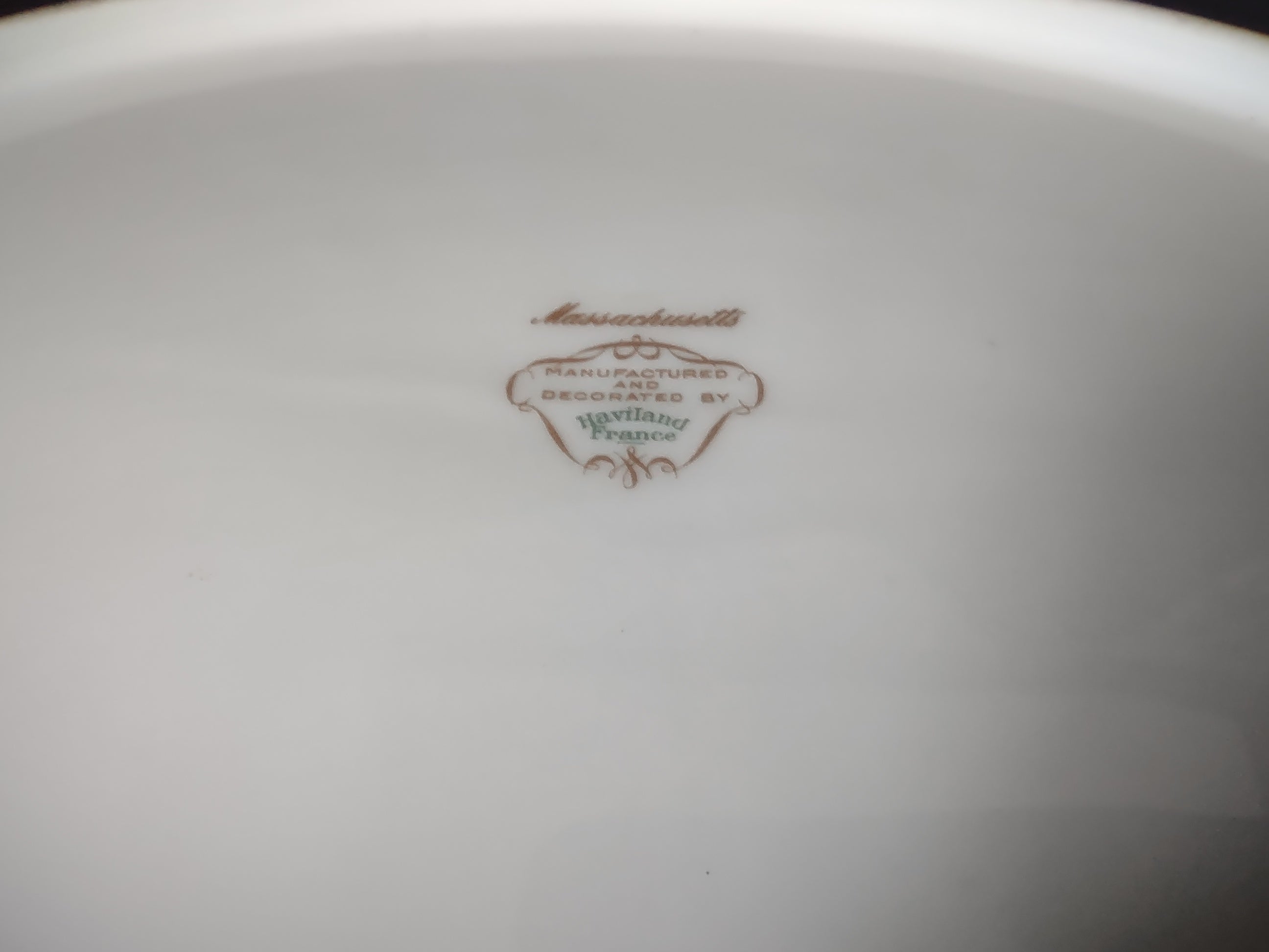 Haviland Limoges Massachusetts Tea Cup with Saucer Blue Floral (lot 937)