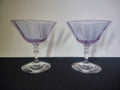 Fostoria Wisteria Set of 2 Low Sherbet Glass Purple IMPERFECT (lot 2709)
