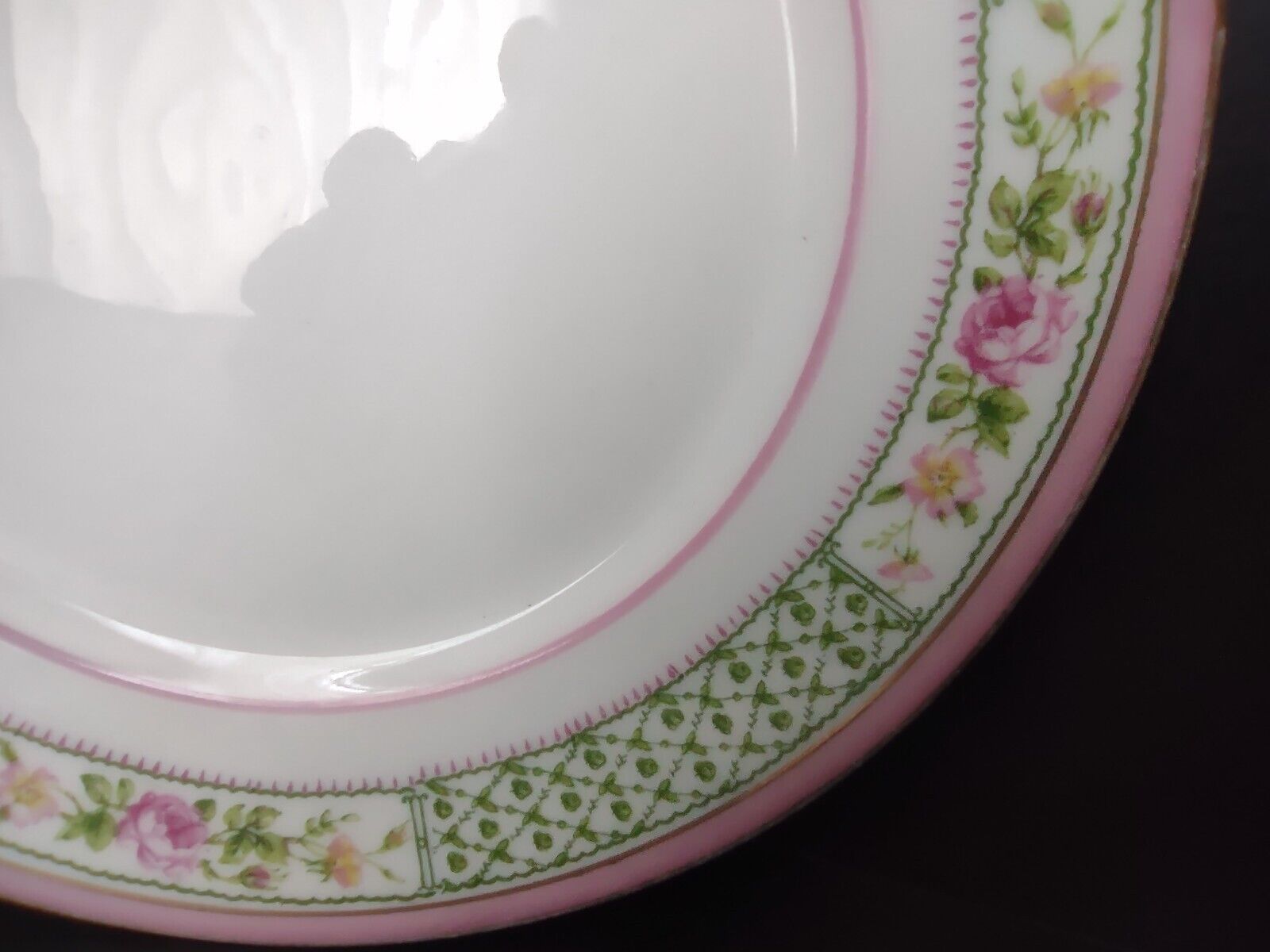 Depose France Bailey Banks Biddle Bread Butter Plate 6-1/4" Pink Green (lot 741)