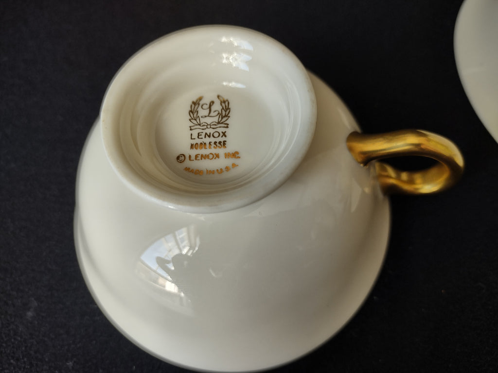 Vintage Lenox Noblesse Gold Trim Tea Cup with Saucer (lot 1805)