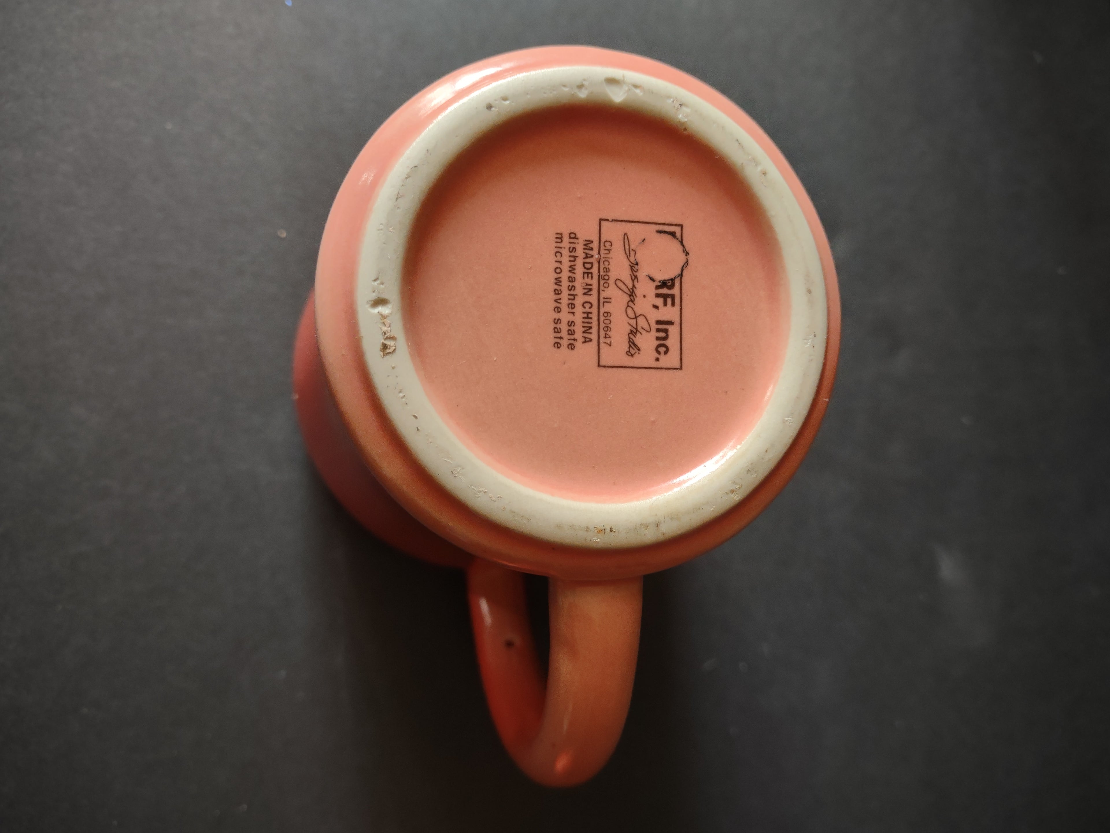 Ceramic Teapot Red Pink Ombre Beehive Lid Art Deco (Lot 5318)