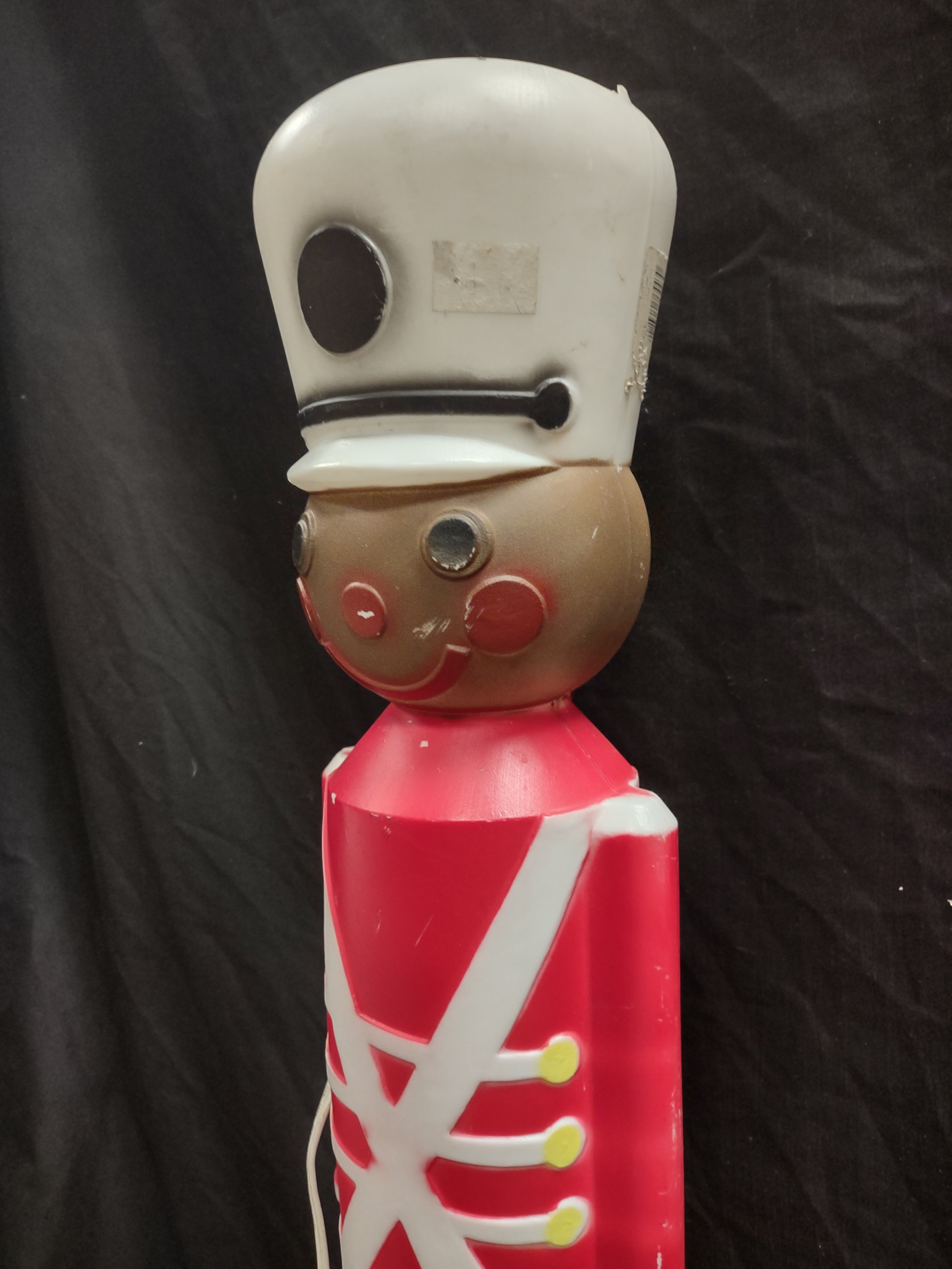Vintage Christmas Blow Mold Nutcracker Soldier Black (lot 2326)