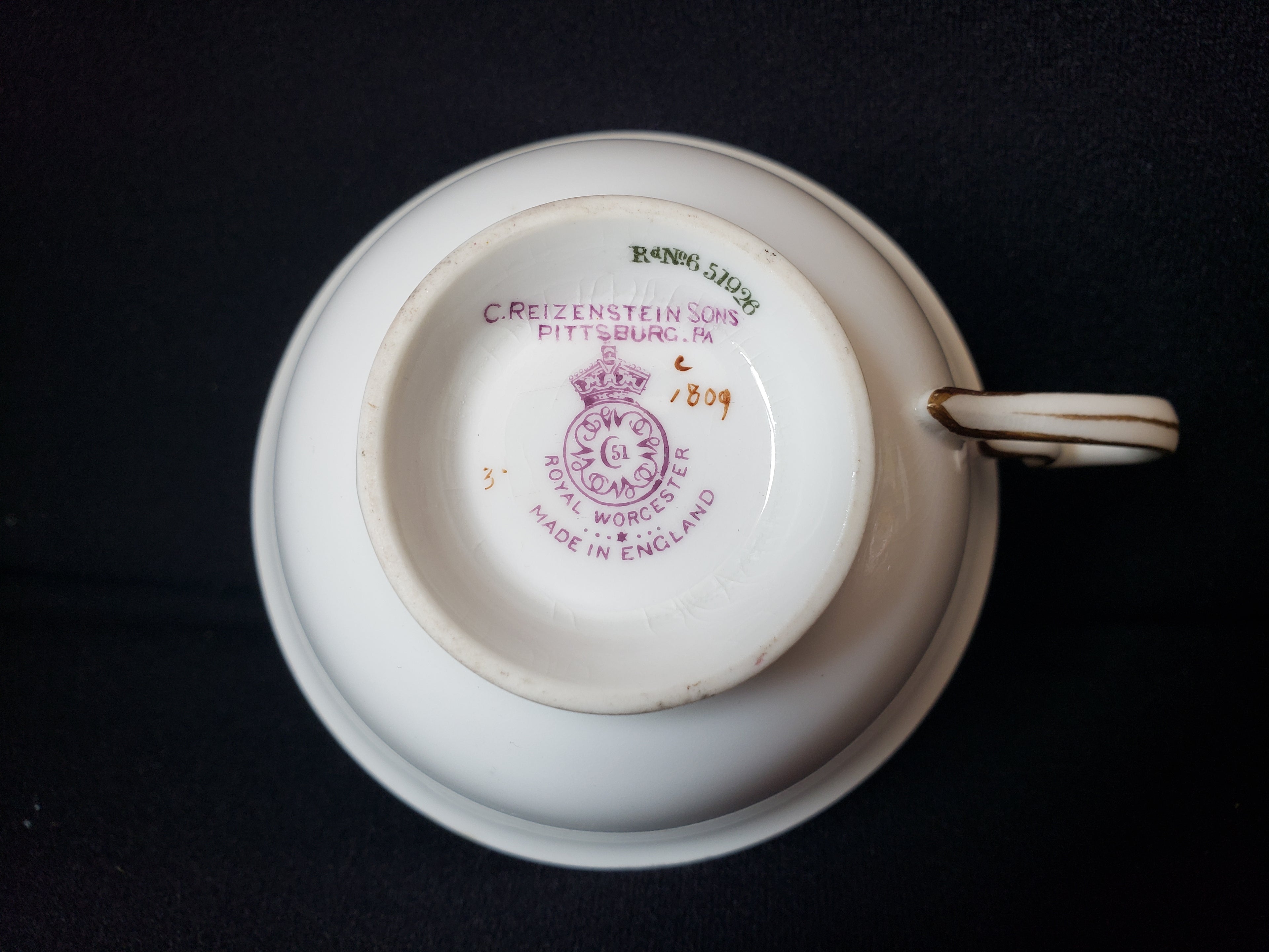 Vintage Royal Worcester Reizenstein Sons Pink Rose Tea Cup ONLY (lot 2055)