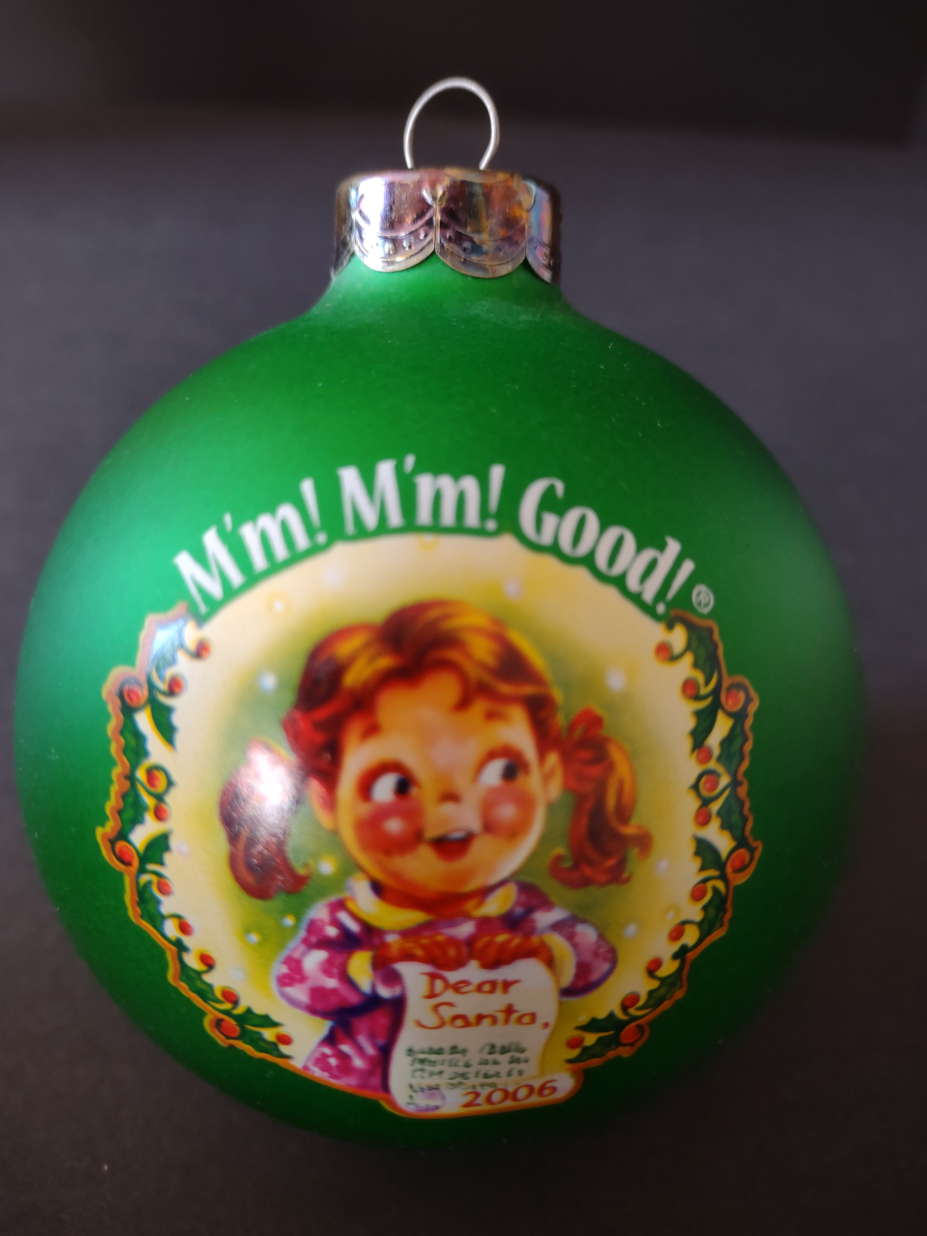 Vintage Christmas 2006 Green Campbells Collector Ornament (Lot 4695)