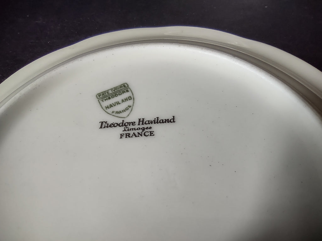 Haviland Limoges 2 x Dessert/Salad Plate Peony Flower Cream Color (lot 927)