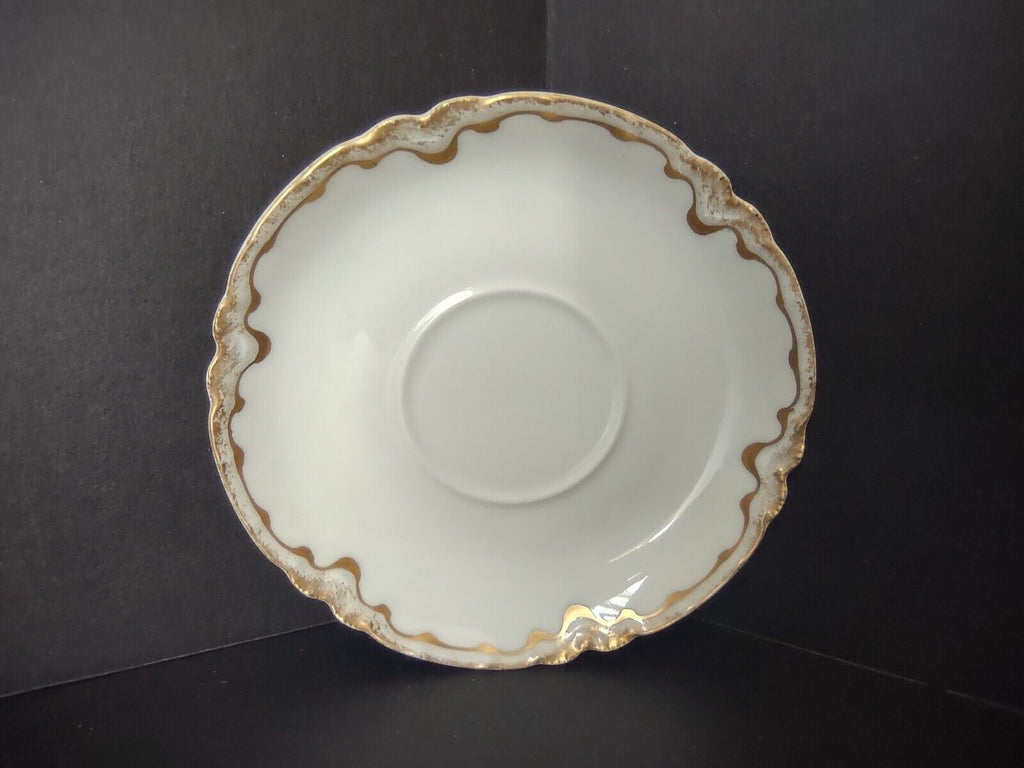 Haviland Limoges France Cup and Saucer White & Double Gold Trim (lot 643)