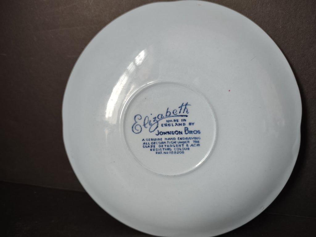 Vintage Ironstone Elizabeth Blue Johnson Bros Saucer (lot 5555)