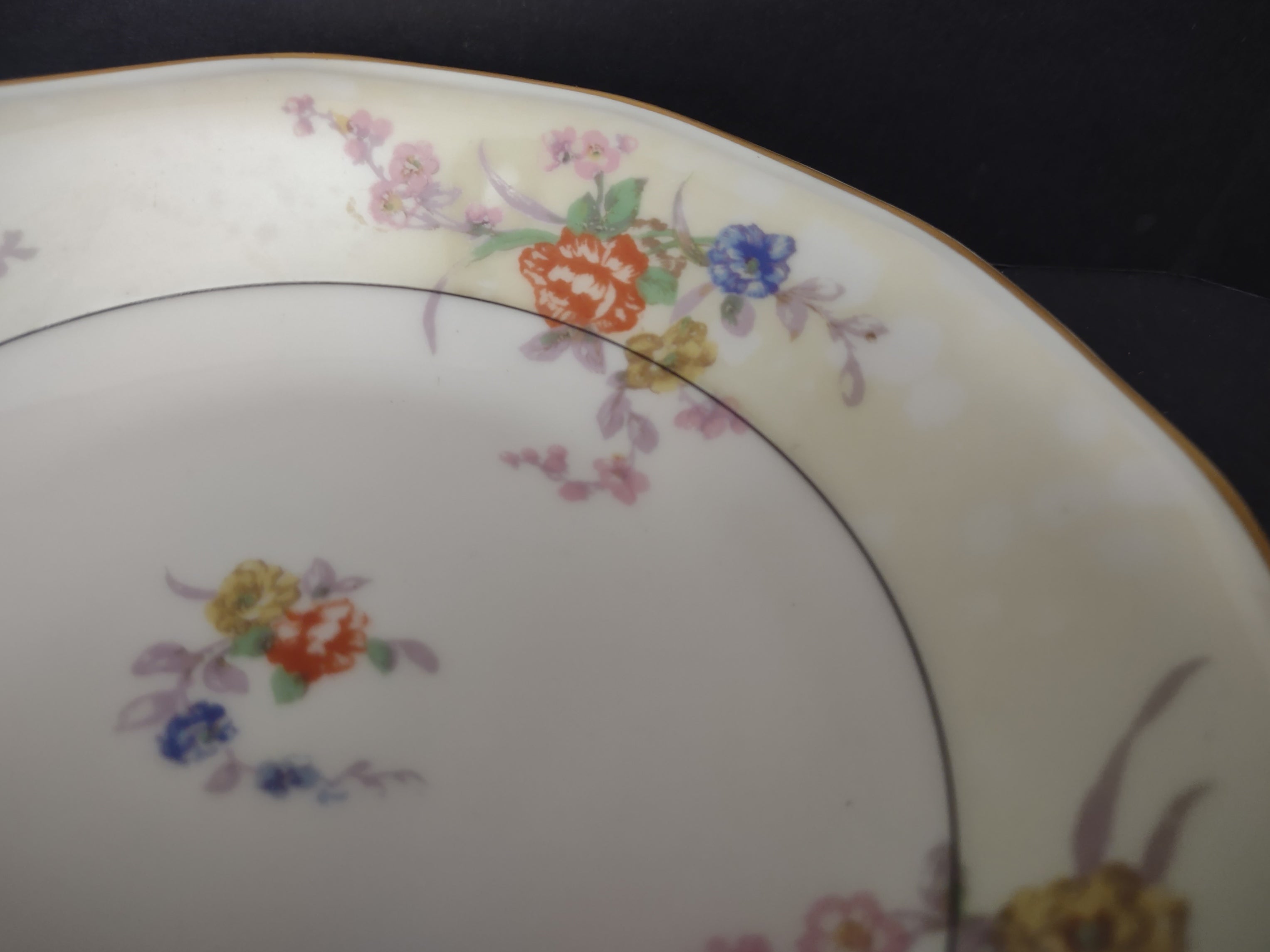 Haviland Limoges Yellow Jewel 6 x Cream Soup Bowl Floral (lot 816)