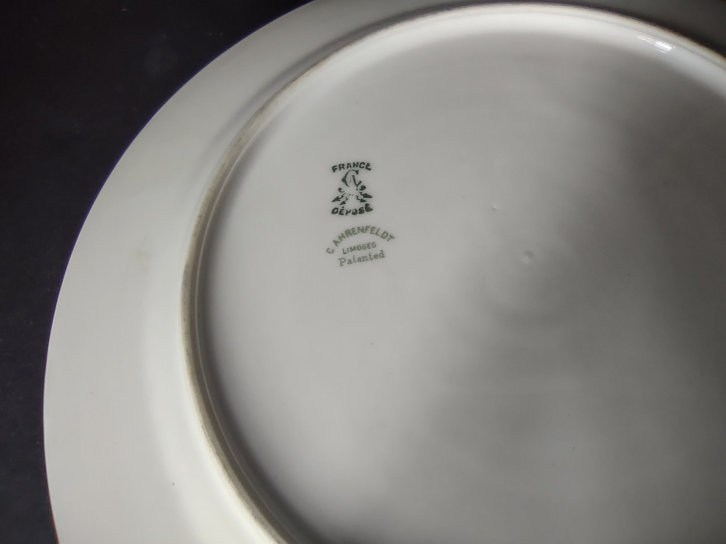 Depose Ahrenfeldt Limoges Dinner Dessert Bread Plate Pink Yellow Rose Gold (861)