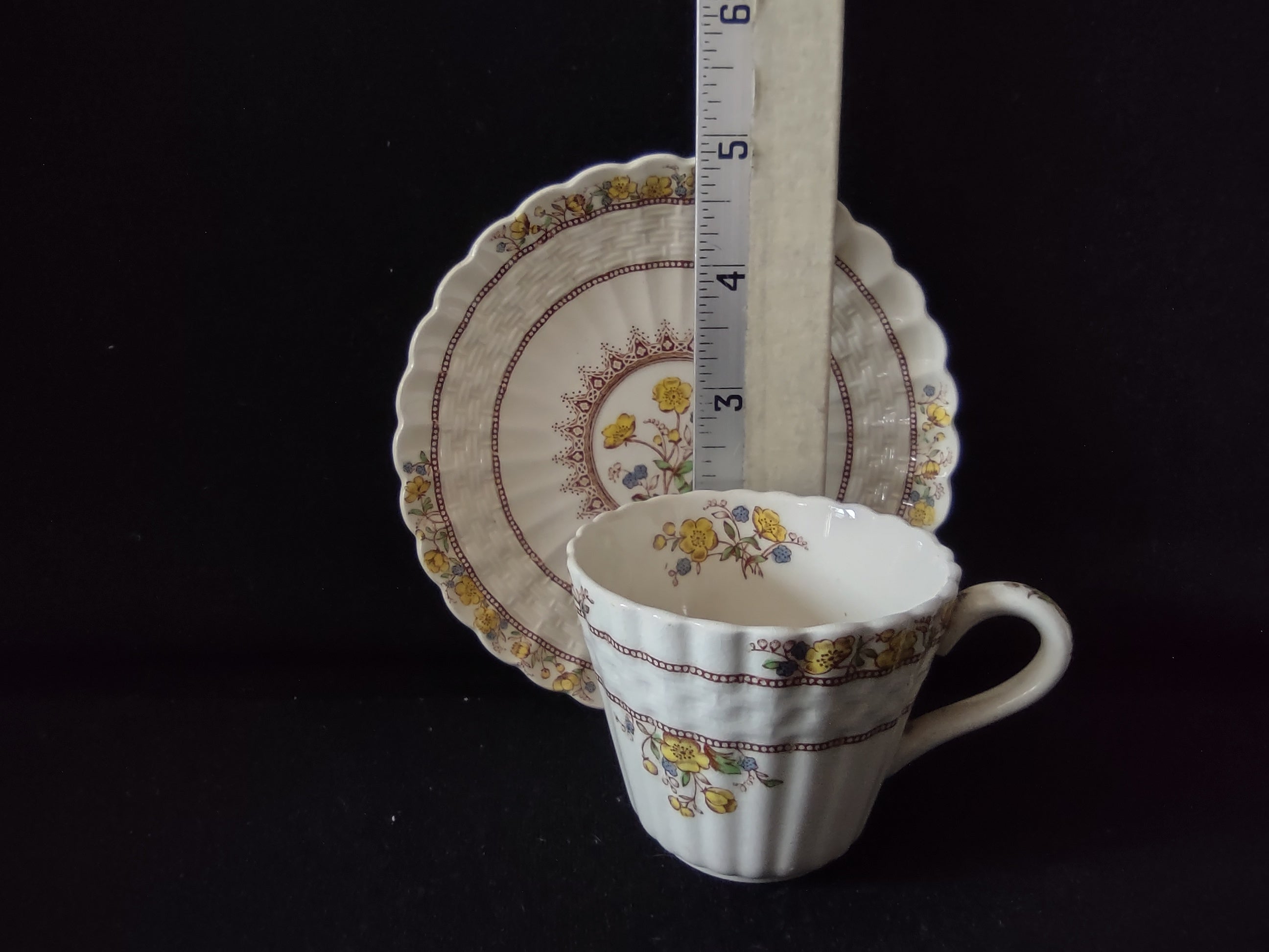 Vintage Spode Buttercup Demitasse Cup Saucer English Ironstone (lot 5745)