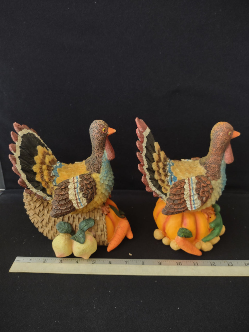 Thanksgiving Fall Polyresin Holiday Turkey X 2 (Lot 3131)