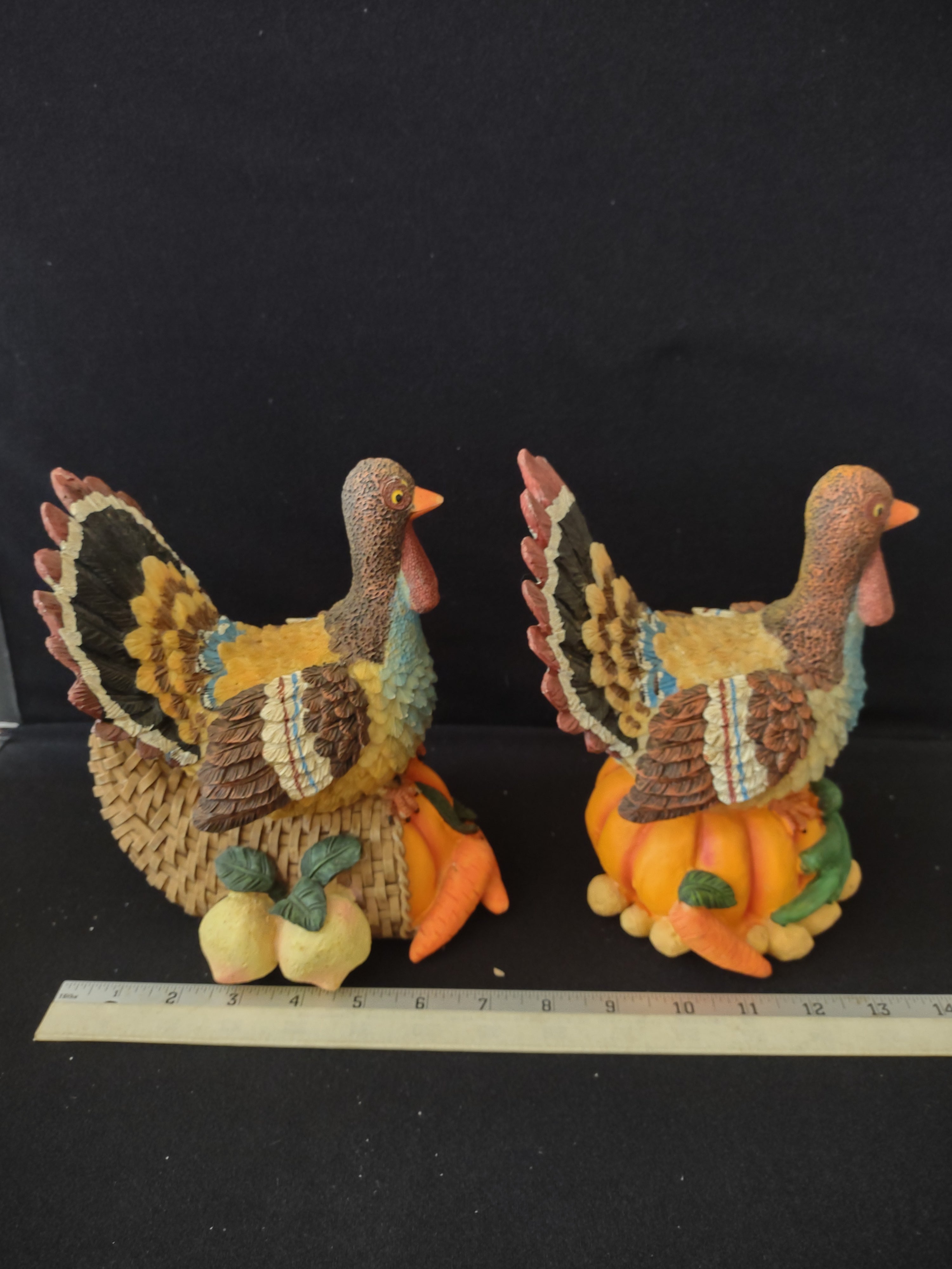 Thanksgiving Fall Polyresin Holiday Turkey X 2 (Lot 3131)