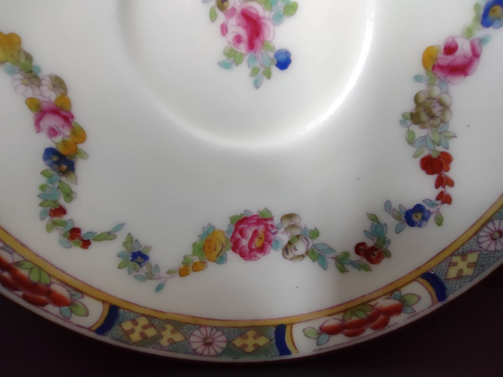 Vintage Minton Rose Garland Swag Teacup with Saucer Bone China England (lot 5477