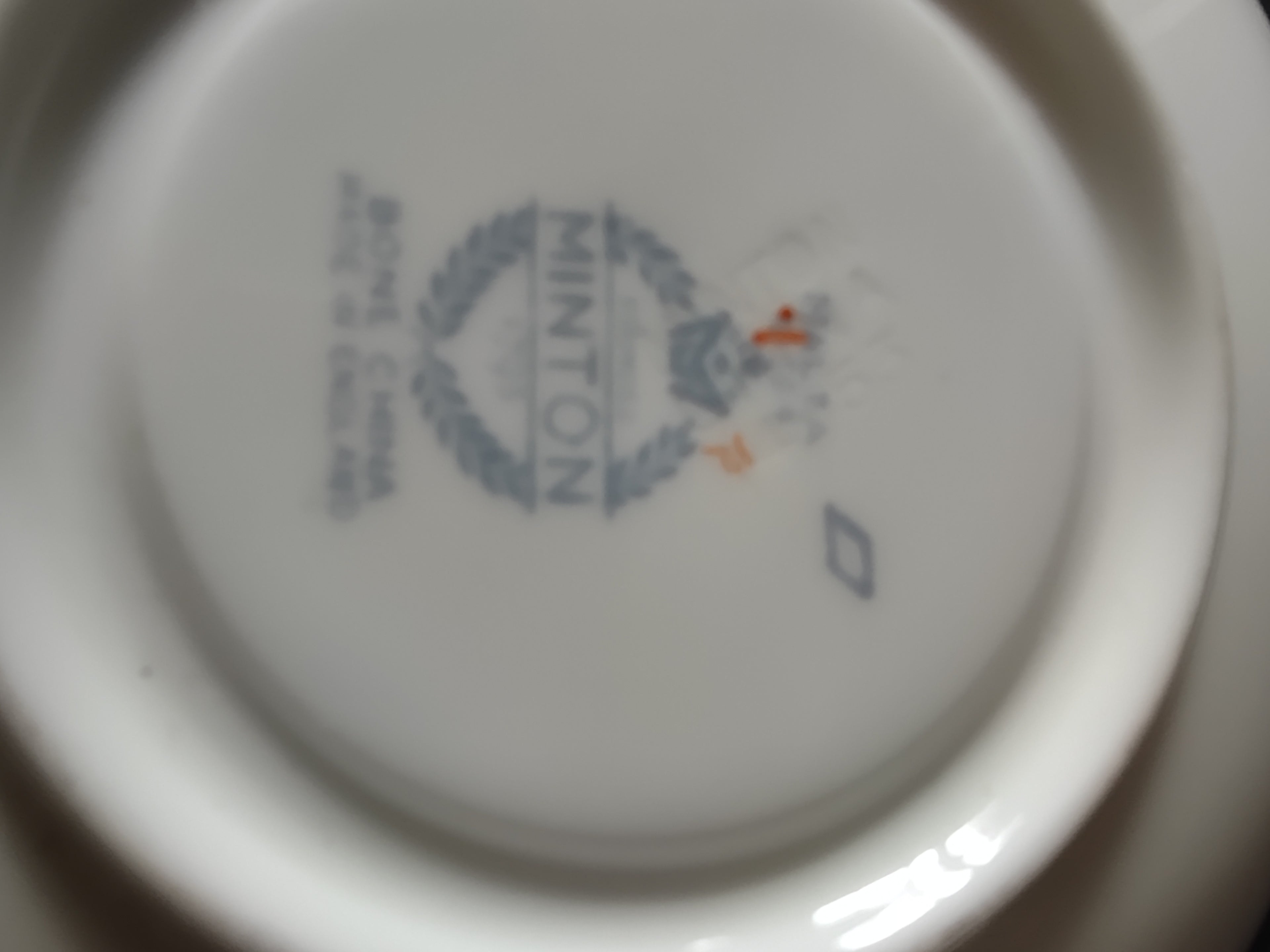 Vintage Minton Malta Blue Saucer Bone China Turquoise Gray Gold Trim (Lot 5513)