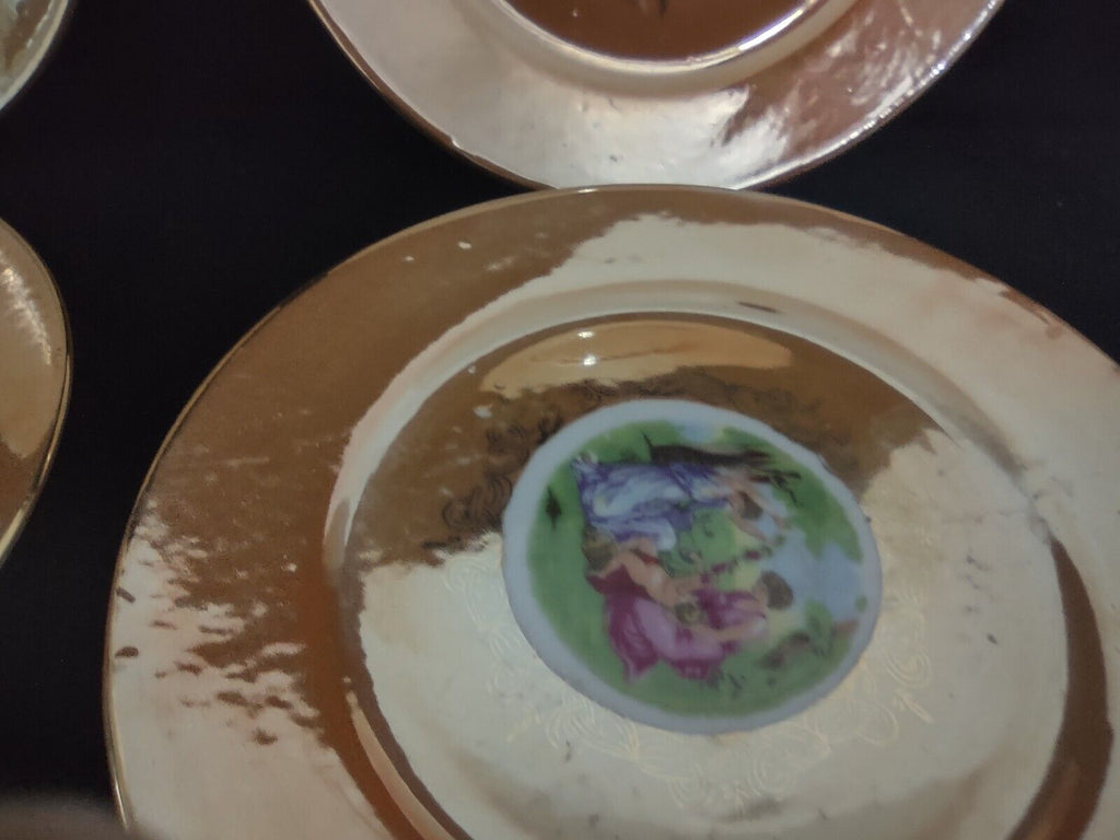 Set of 6 Japan Handpainted Lusterware Plates 7-1/4" (lot 477