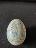 Vintage 1971 Noritake Japan Bone China Easter Egg Blue Bunny Flower (Lot 5071)
