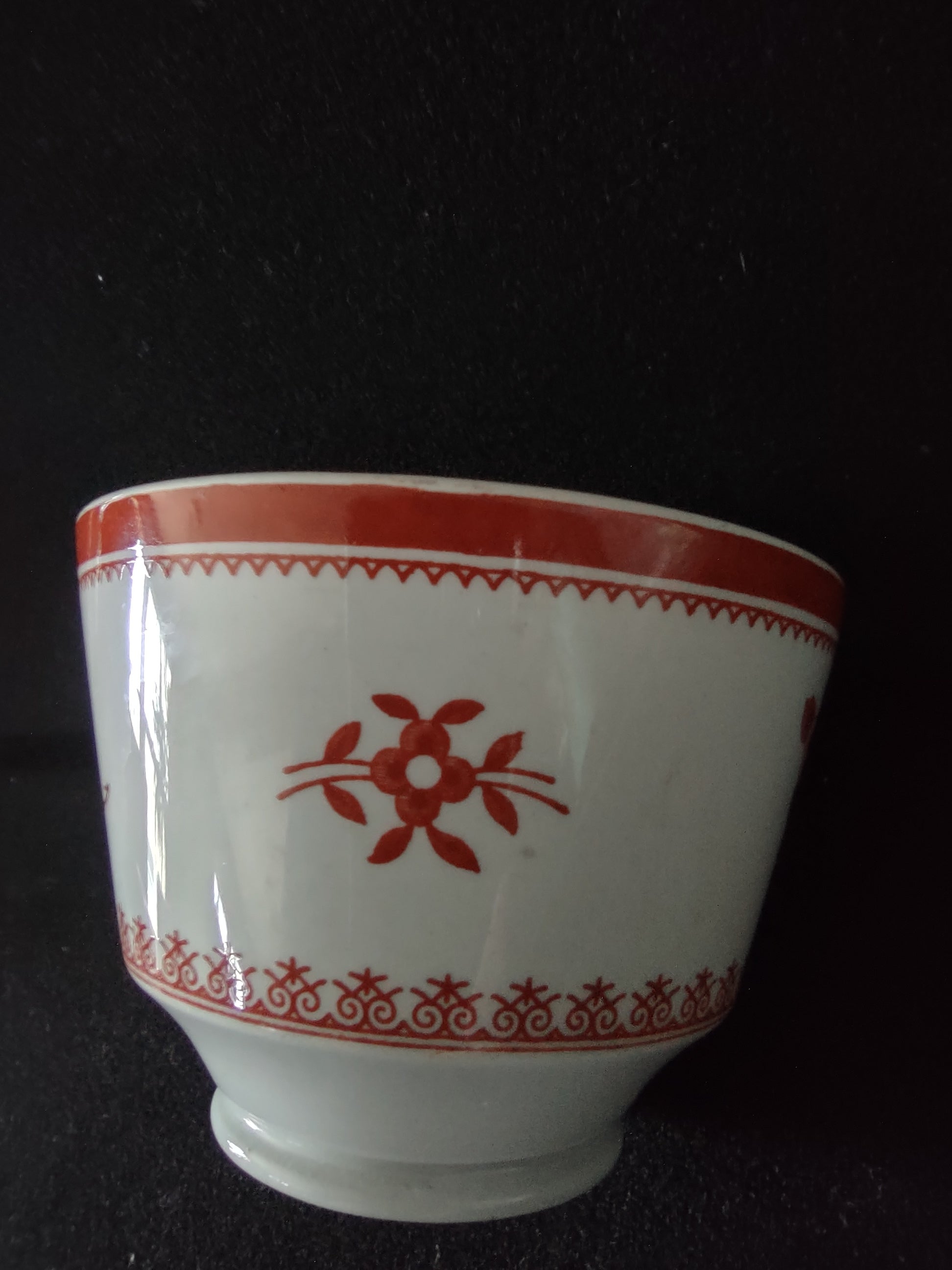 Vintage Spode Teacup Saucer Gloucester Red Fine Stone Countryside (Lot 5793)