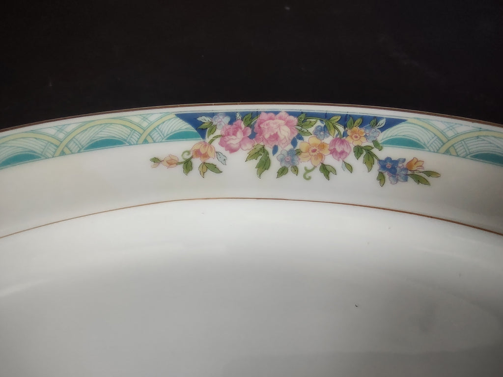 Haviland Limoges Massachusetts Tea Cup with Saucer Blue Floral (lot 937)