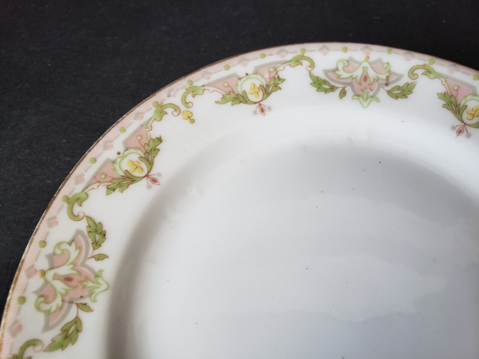 JP (Jean Pouyat) France Bread Butter Plate Pink Green Yellow (lot 620)