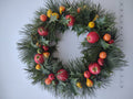 Halloween Artificial Fruit Autumn Fall Green Orange Yellow Wreath 14" (lot 3068)