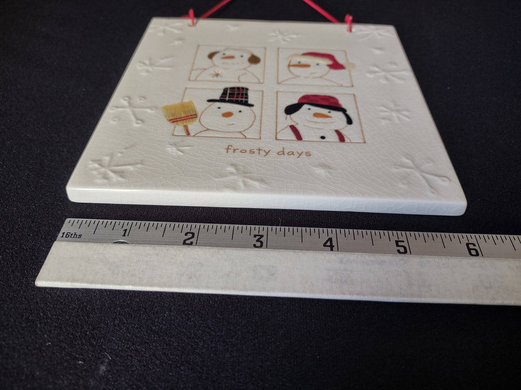 Hallmark Christmas Wall Hanging Trivet Snowman Frosty Days (lot 1694)