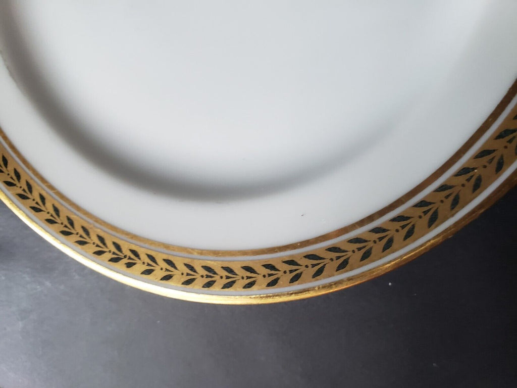 JP Limoges France Gold Trim Green Laurel 2 x Bread/Butter Plate (lot 601)